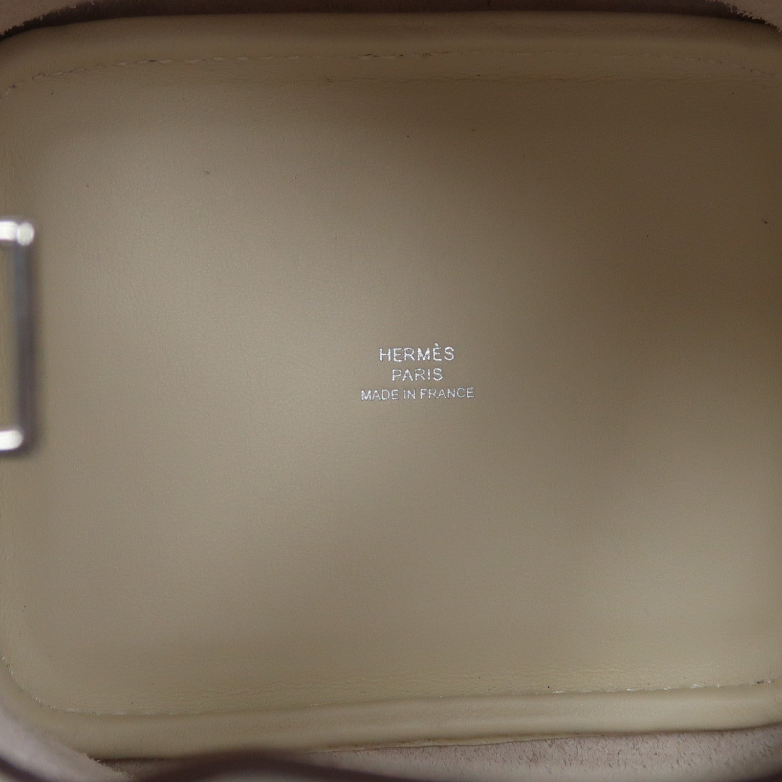 HERMES Swift皮革Picotin Micro Bag銀扣手挽袋奶油白色