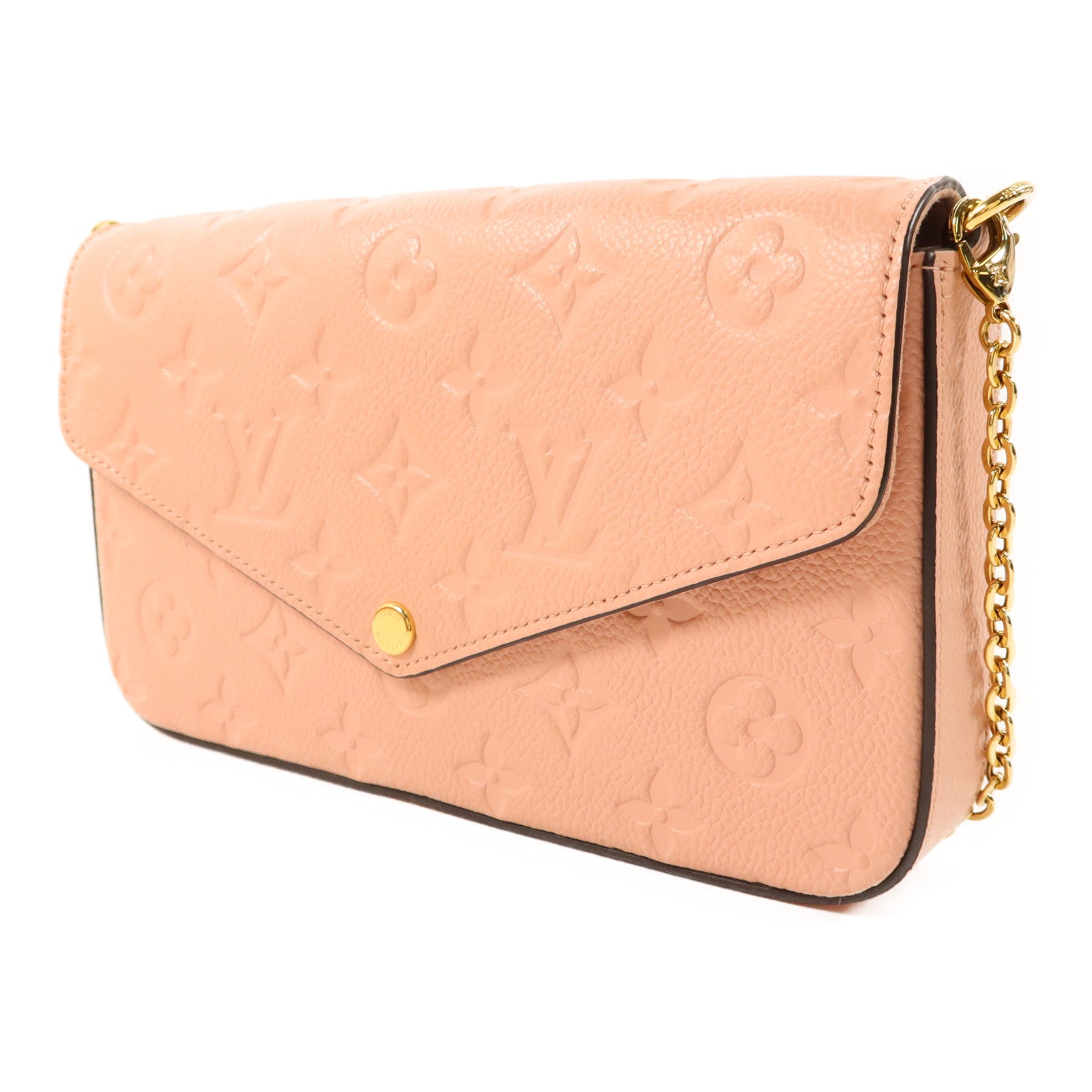 LOUIS VUITTON Monogram Empreinte Felicie Pochette金扣鏈帶肩背袋