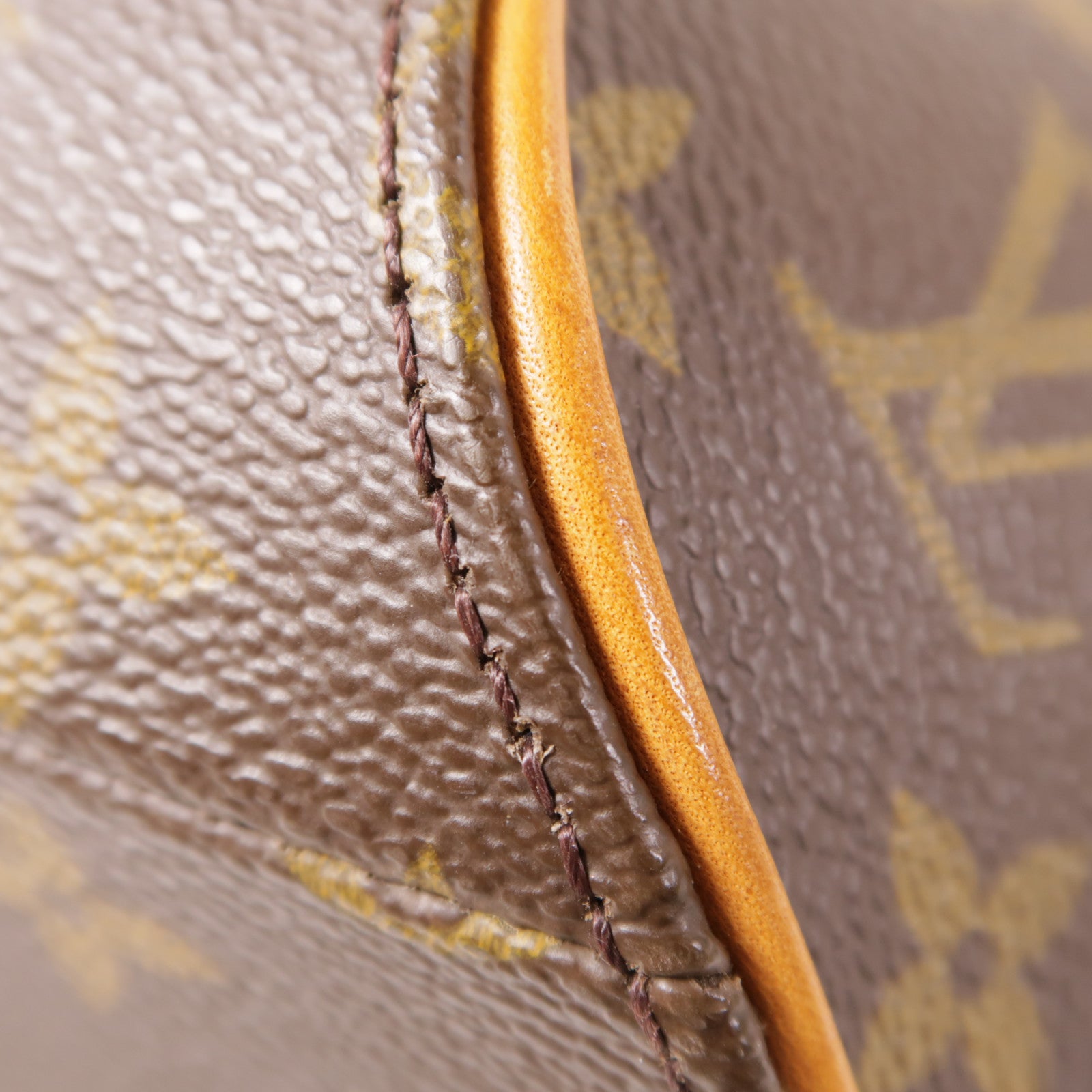LOUIS VUITTON Monogram Ellipse PM金扣手挽袋棕色