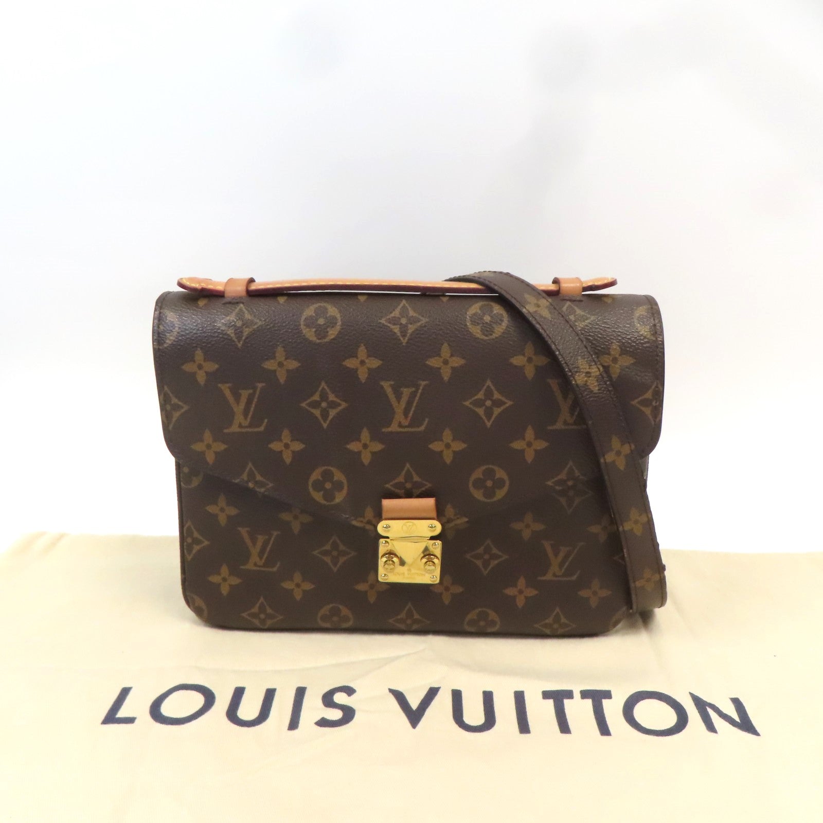 LOUIS VUITTON Monogram Pochette Metis金扣手挽肩背兩用袋啡色
