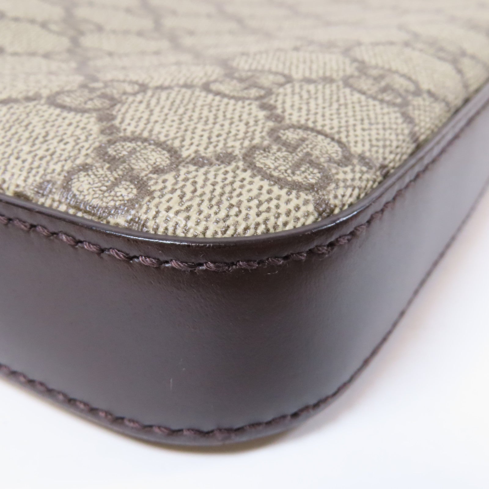 GUCCI 塗層帆布Shoulder Bag銀扣肩背袋啡色