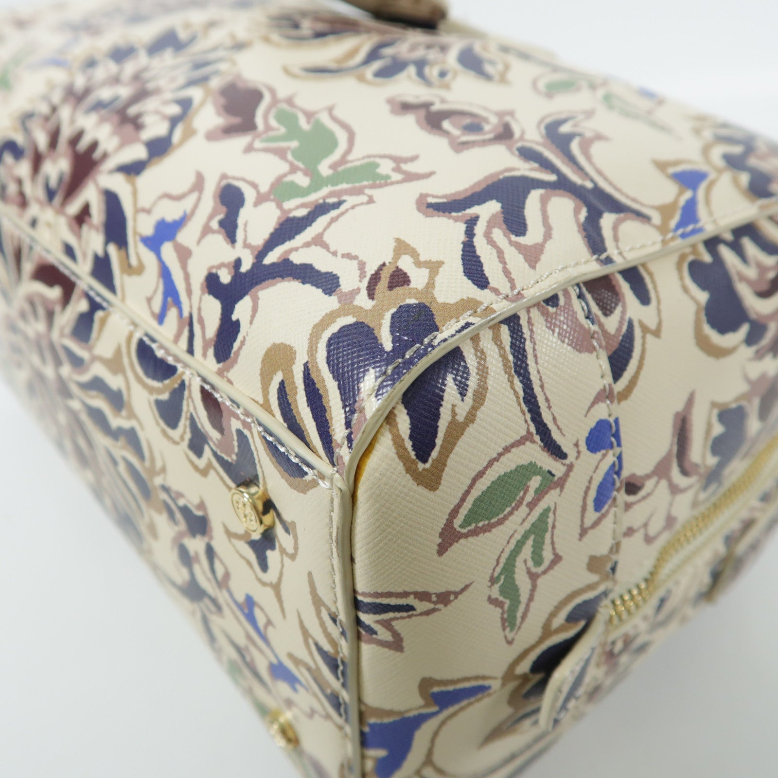 Tory Burch 塗層帆布Shoulder Bag金扣手挽肩背兩用袋