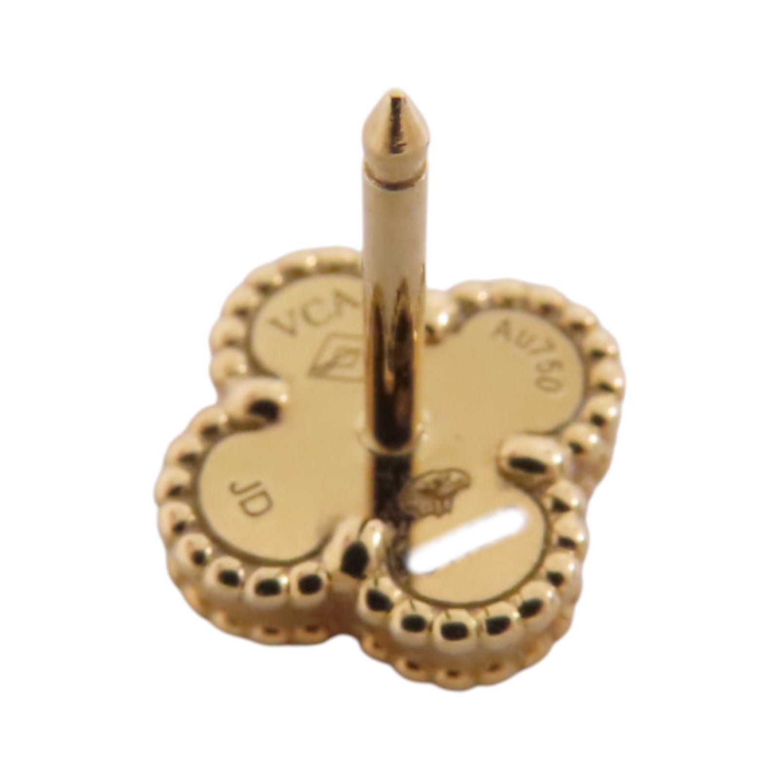 Van Cleef & Arpels 18K玫瑰金Sweet Vintage Alhambra Onyx Earrings金扣縞瑪瑙耳環