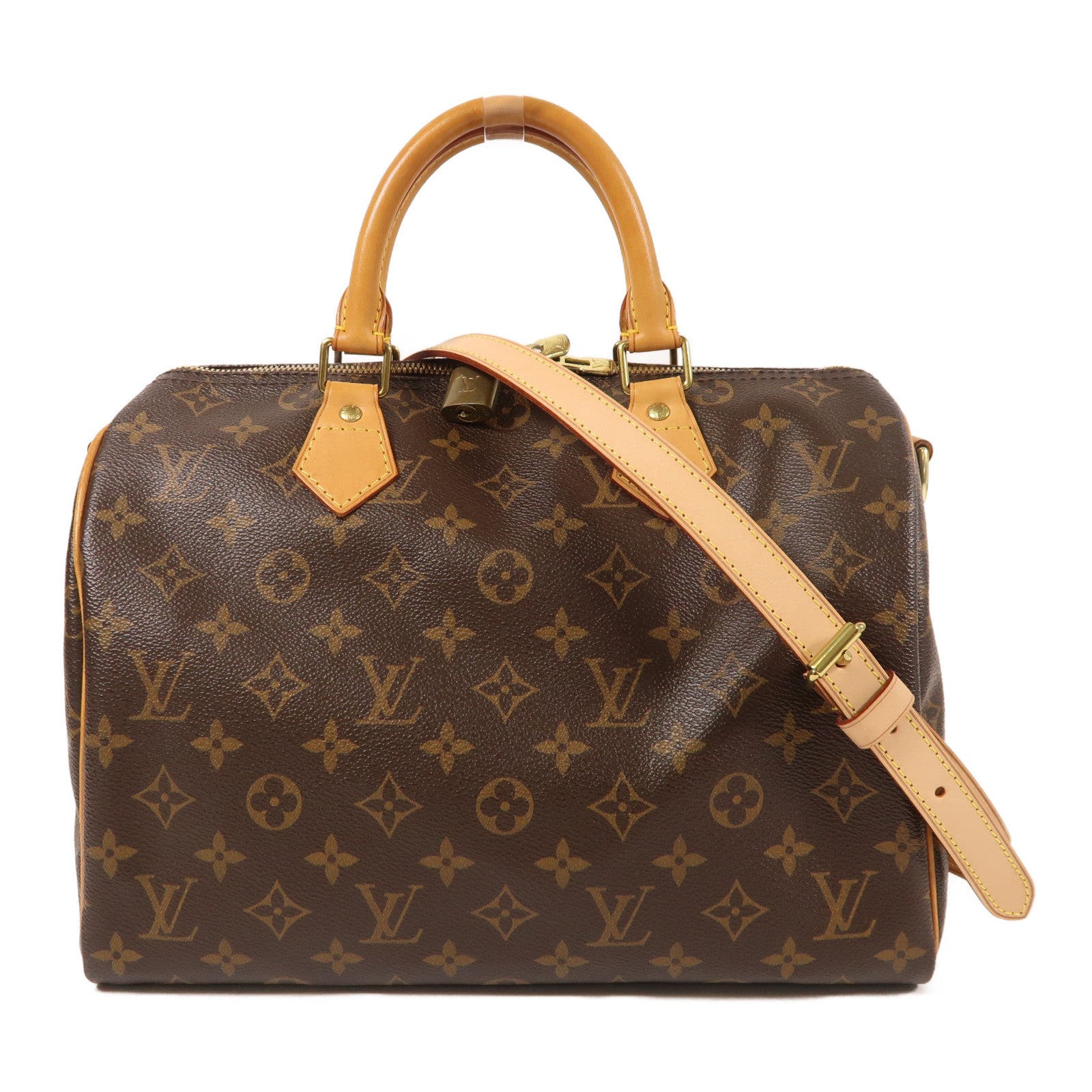 LOUIS VUITTON Monogram Speedy Bandouliere 30金扣手挽肩背兩用袋