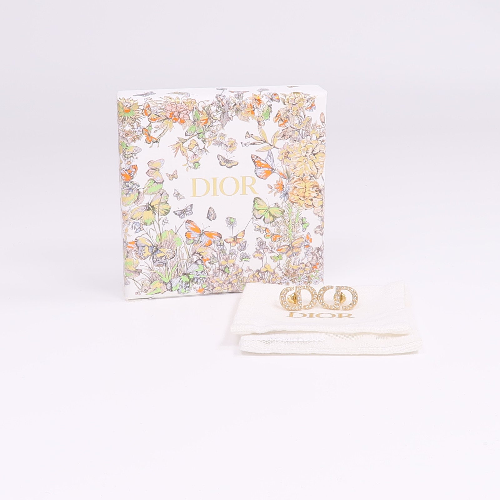 Dior 金屬/水晶Petit CD Stud Earring耳環