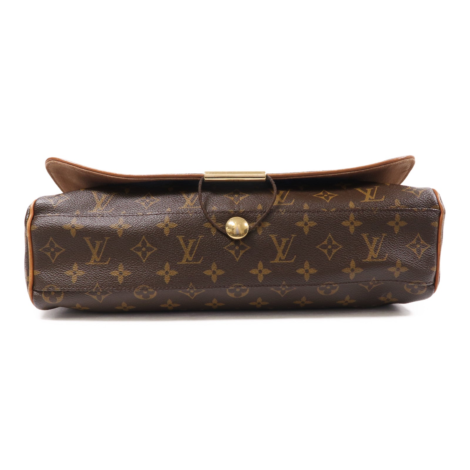 LOUIS VUITTON Monogram Abbesses金扣肩背袋棕色