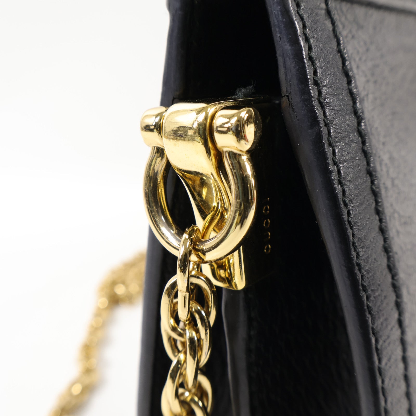 GUCCI 牛皮皮革Ophidia GG金扣鏈帶肩背袋