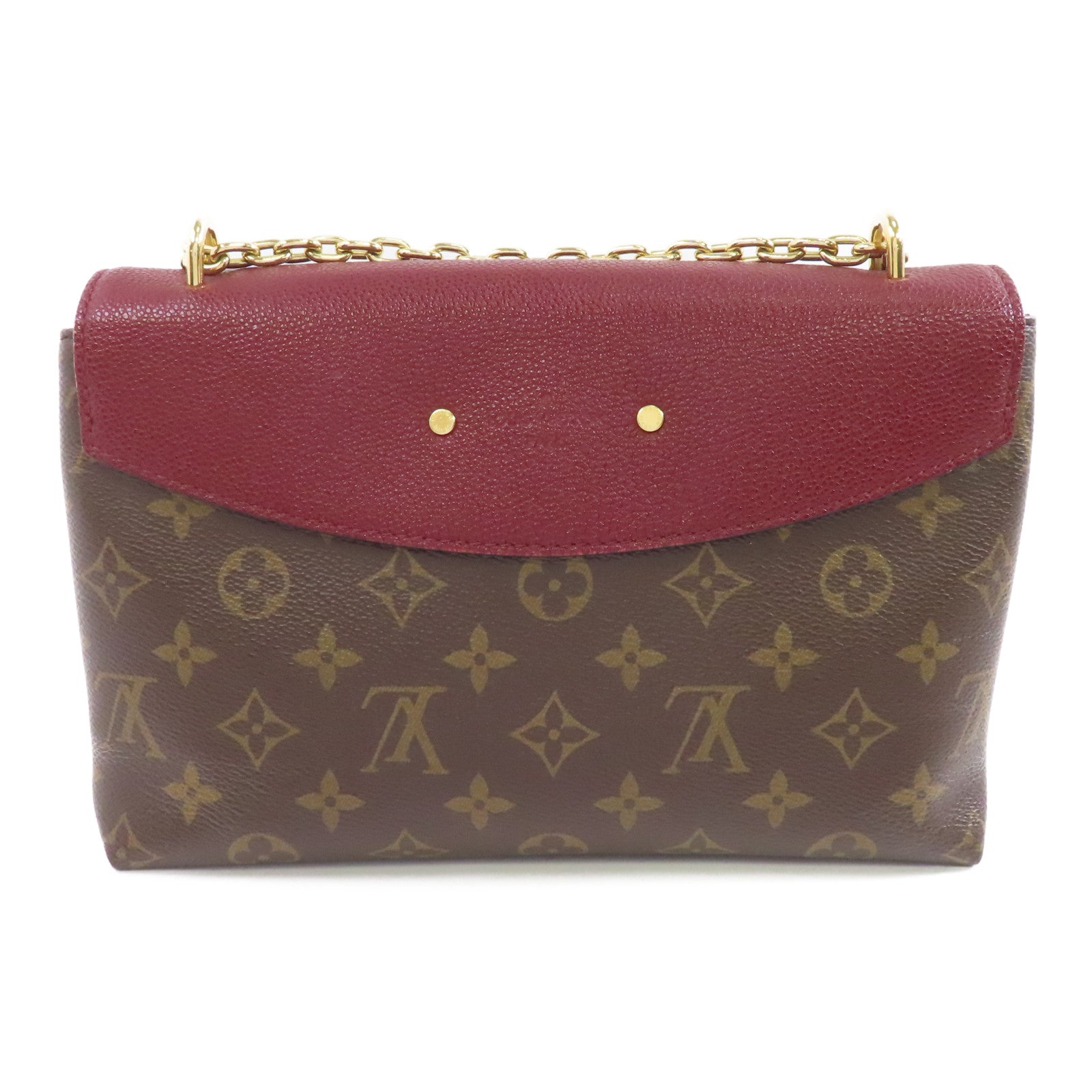 LOUIS VUITTON Monogram Saint Placide金扣鏈帶肩背袋棕色