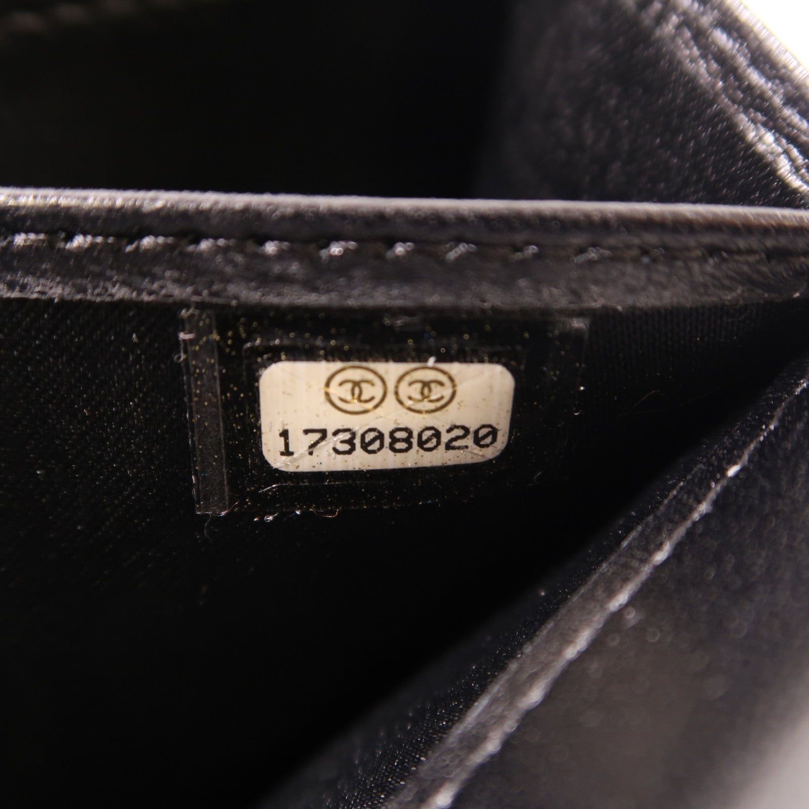 CHANEL 牛皮皮革Long Wallet銀扣長錢包黑色