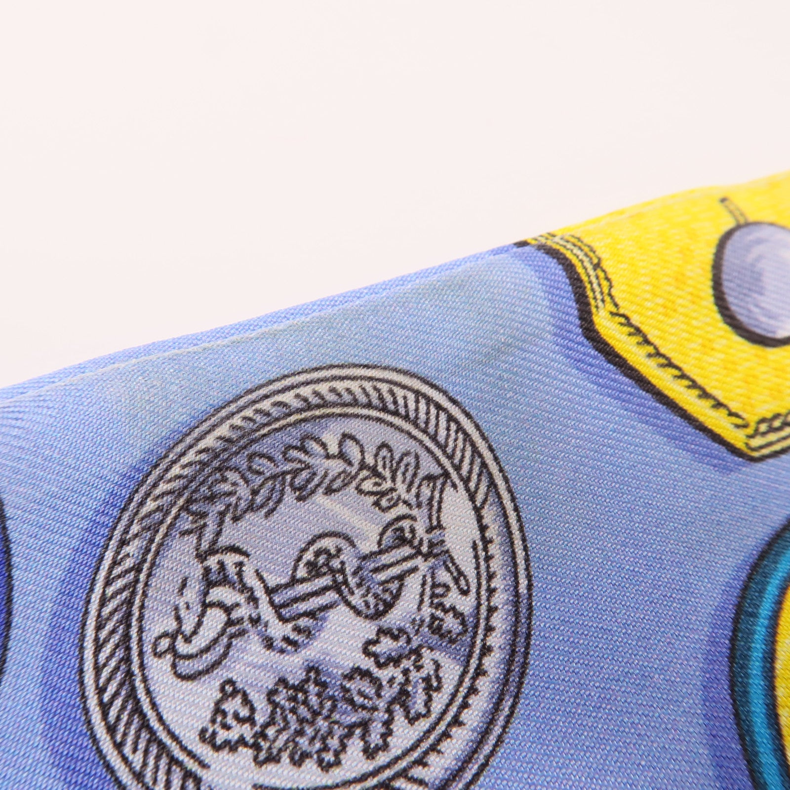 HERMES【激減優惠】 絲質Twilly絲巾藍色/黃色