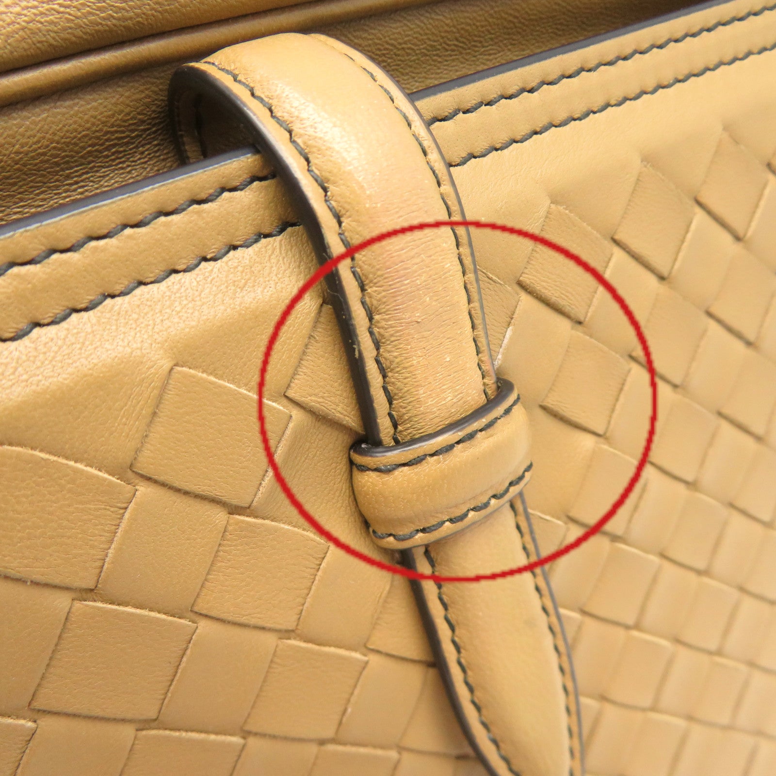BOTTEGA VENETA 【激減優惠】織紋皮革Shoulder Bag黑扣鏈帶肩背袋啡色