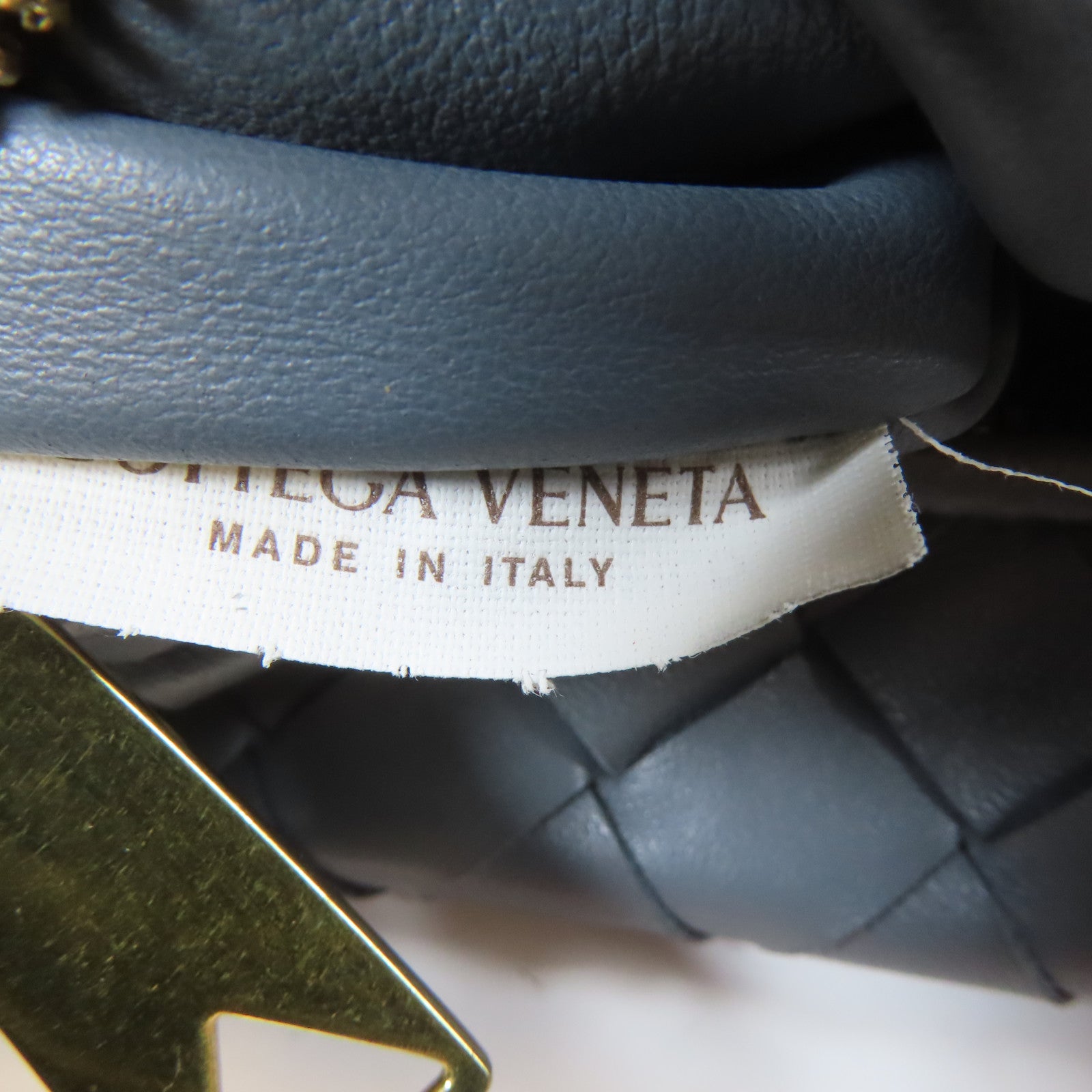 BOTTEGA VENETA 織紋牛皮皮革Mini Jodie Hand Bag金扣手挽袋灰色