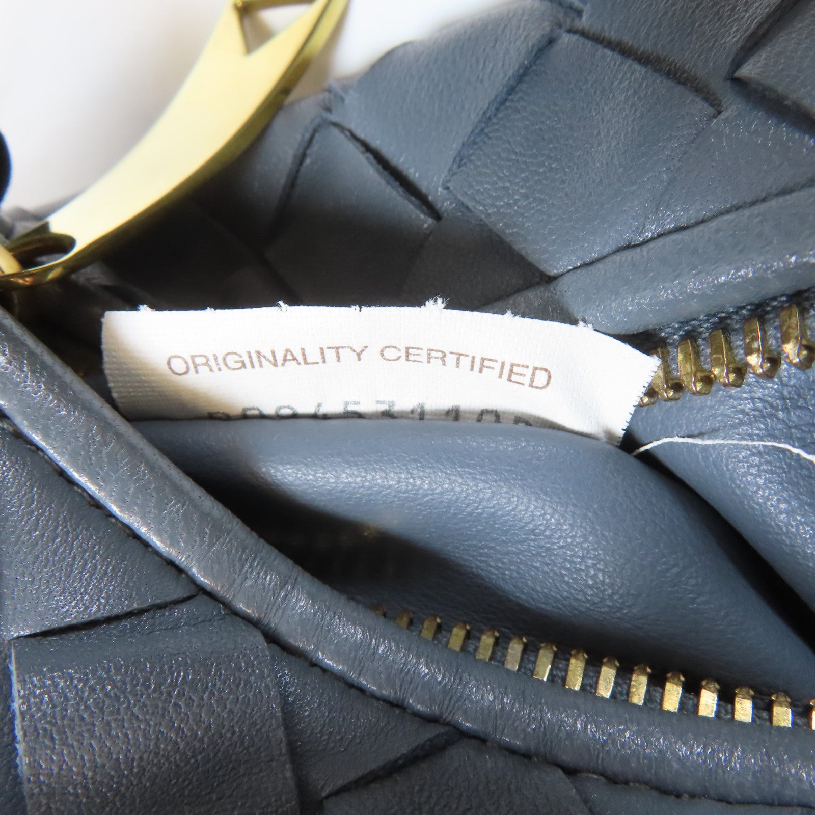 BOTTEGA VENETA 織紋牛皮皮革Mini Jodie Hand Bag金扣手挽袋灰色