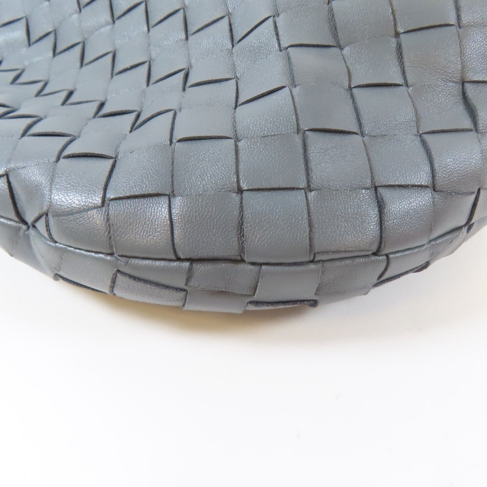 BOTTEGA VENETA 織紋牛皮皮革Mini Jodie Hand Bag金扣手挽袋灰色