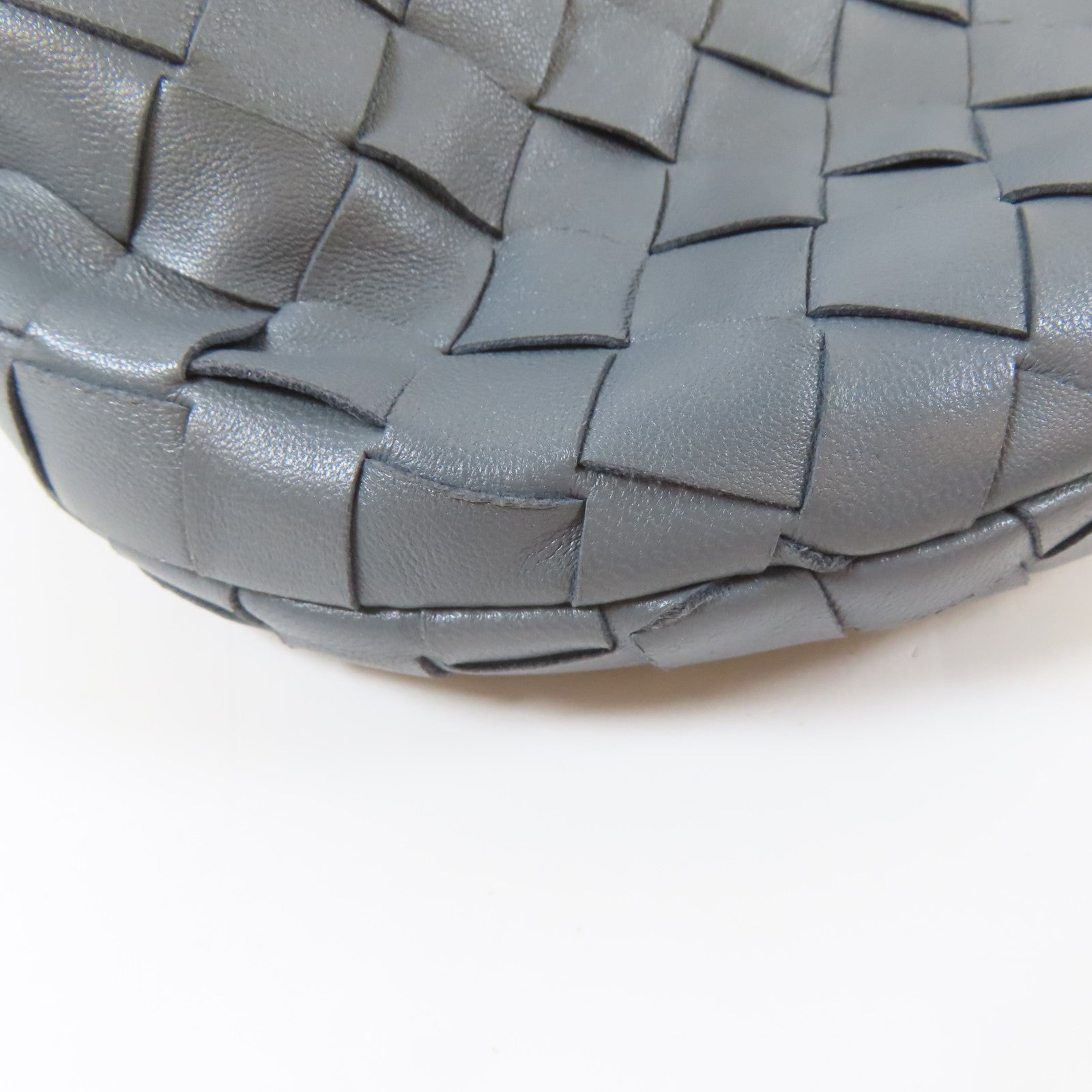 BOTTEGA VENETA 織紋牛皮皮革Mini Jodie Hand Bag金扣手挽袋灰色