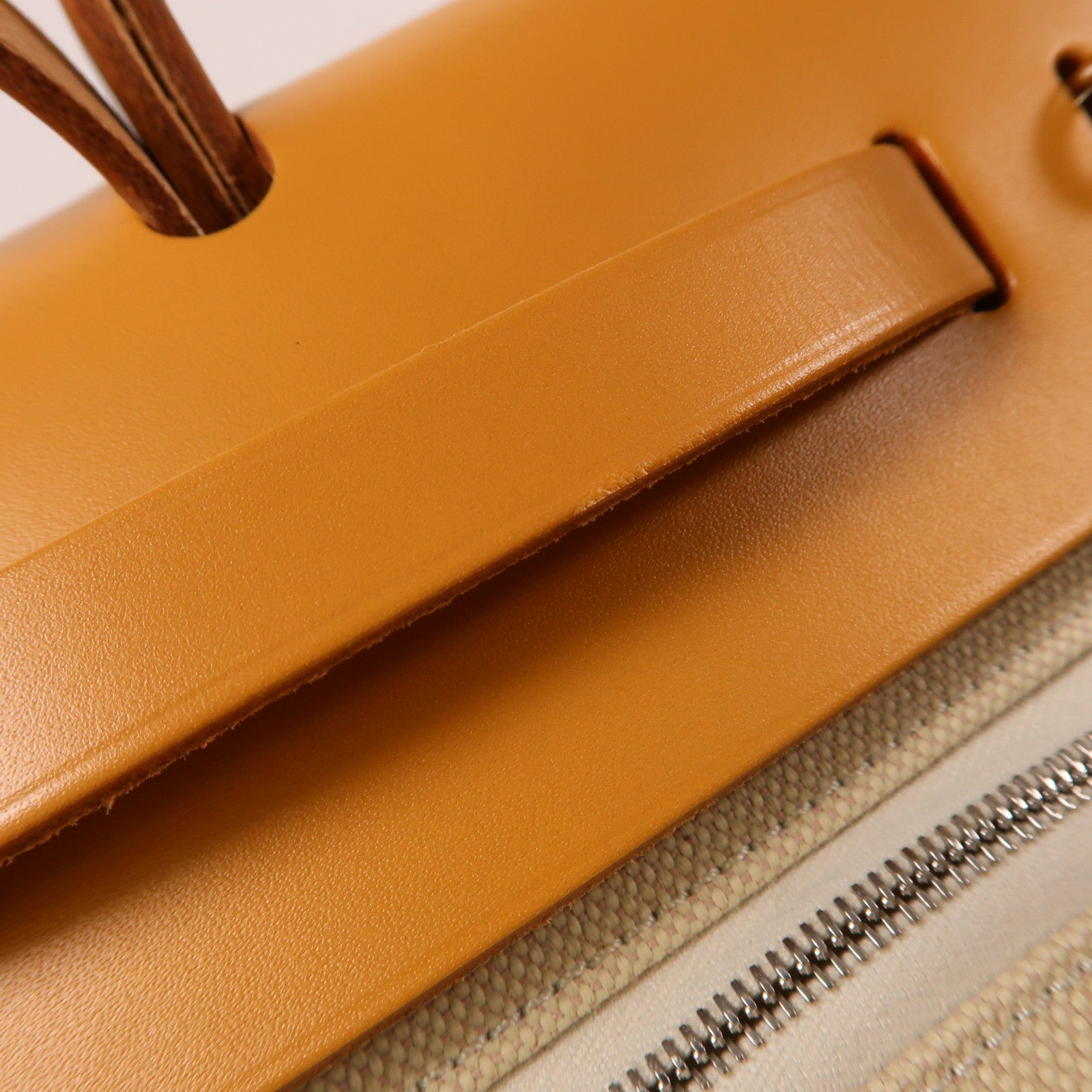 HERMES 帆布/皮革Herbag PM銀扣手挽肩背兩用袋Beton