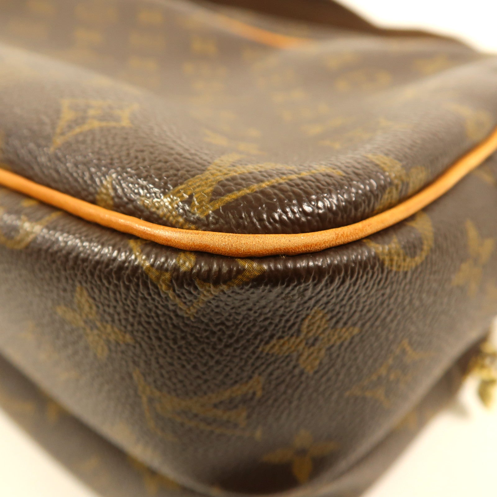 LOUIS VUITTON Monogram Reporter PM金扣肩背袋棕色