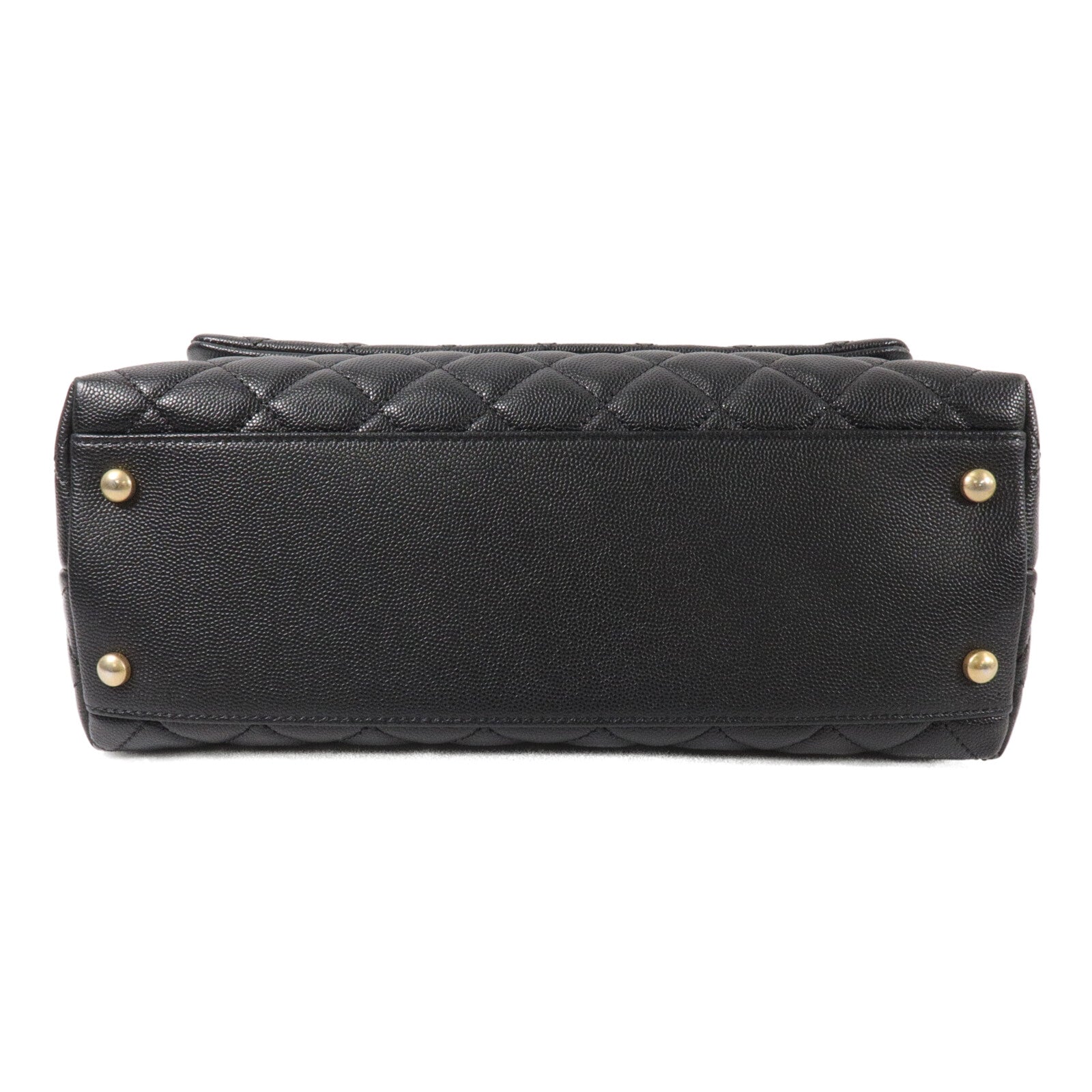 CHANEL 牛皮皮革Coco Handle Medium鏈帶肩背袋