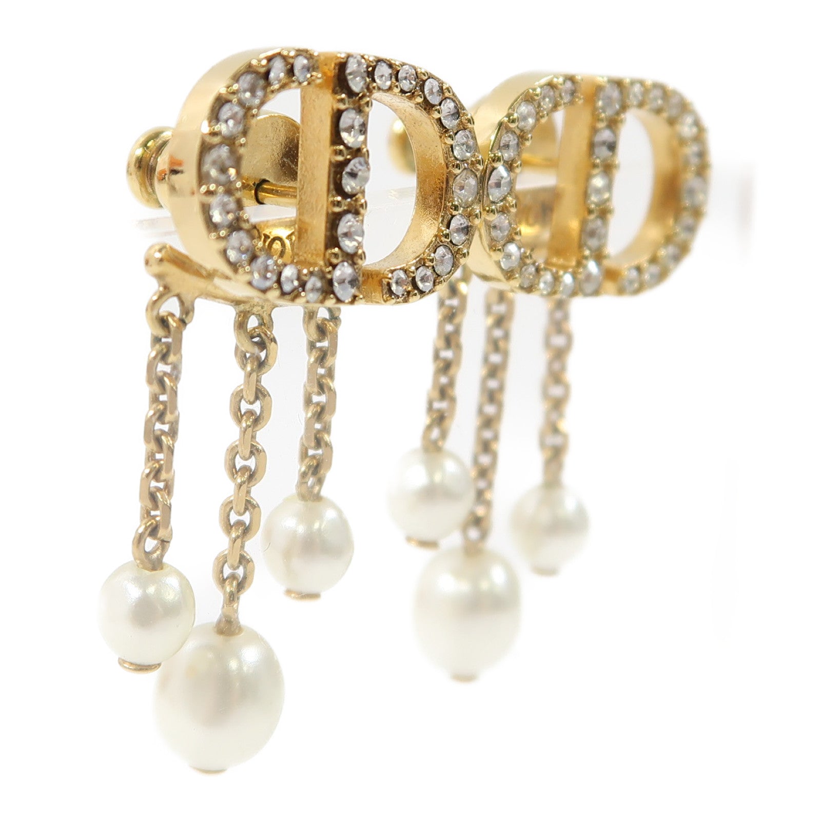 Dior 金屬Earrings耳環金色/白色