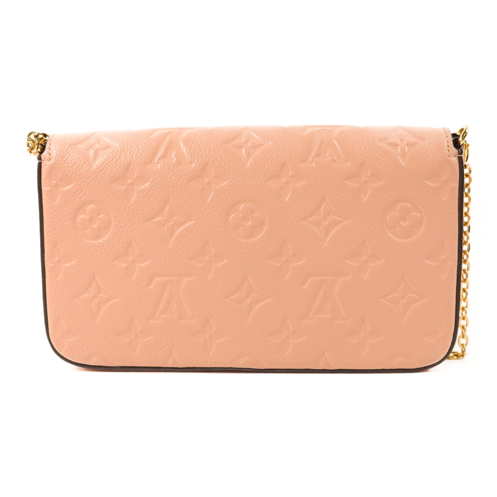 LOUIS VUITTON Monogram Empreinte Felicie Pochette金扣鏈帶肩背袋