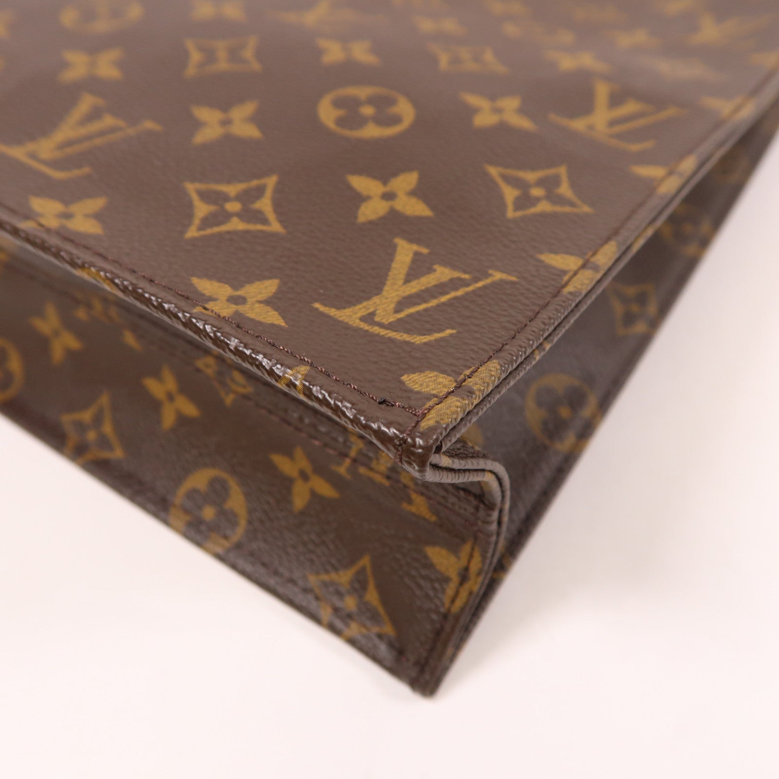 LOUIS VUITTON Monogram Sac Plat金扣手挽袋