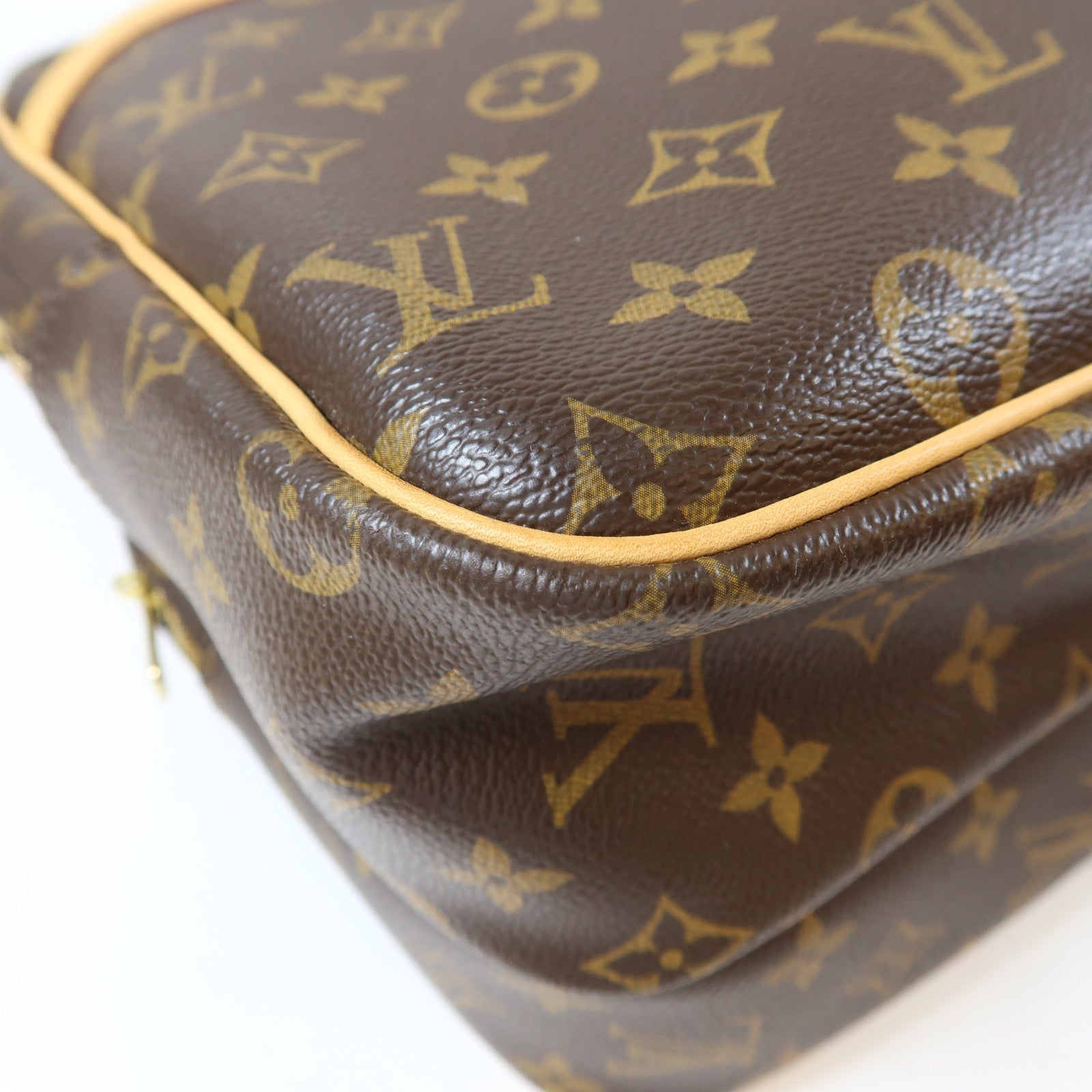 LOUIS VUITTON Monogram Reporter GM金扣肩背袋啡色