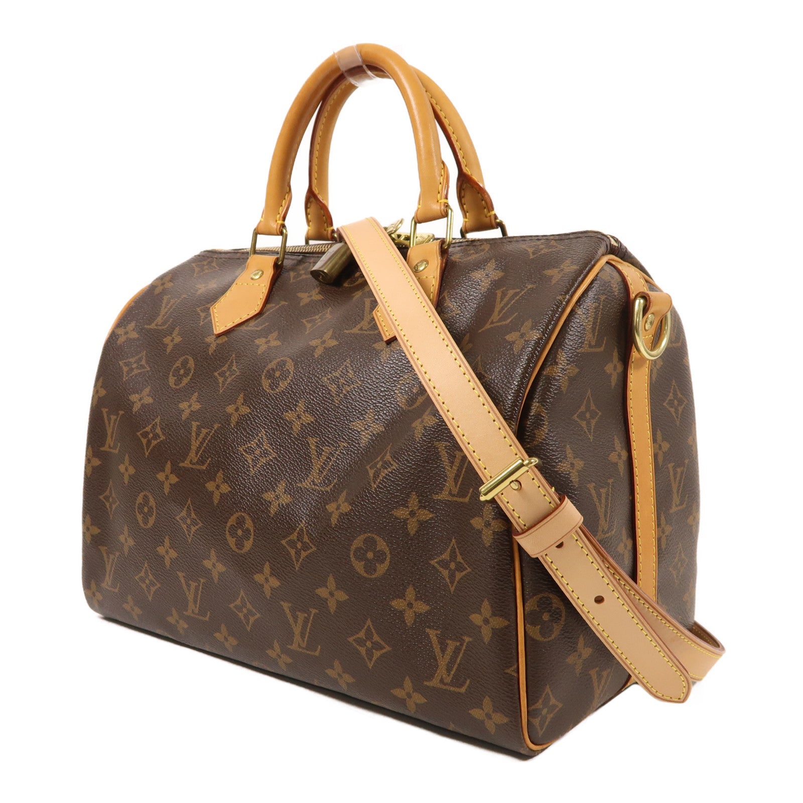 LOUIS VUITTON Monogram Speedy Bandouliere 30金扣手挽肩背兩用袋