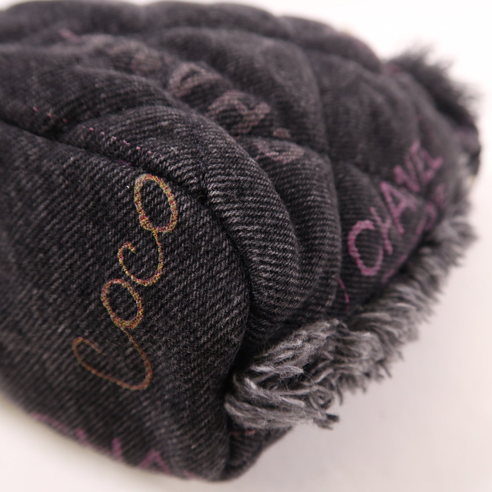 CHANEL 牛仔布Bucket Bag金扣鏈帶肩背袋