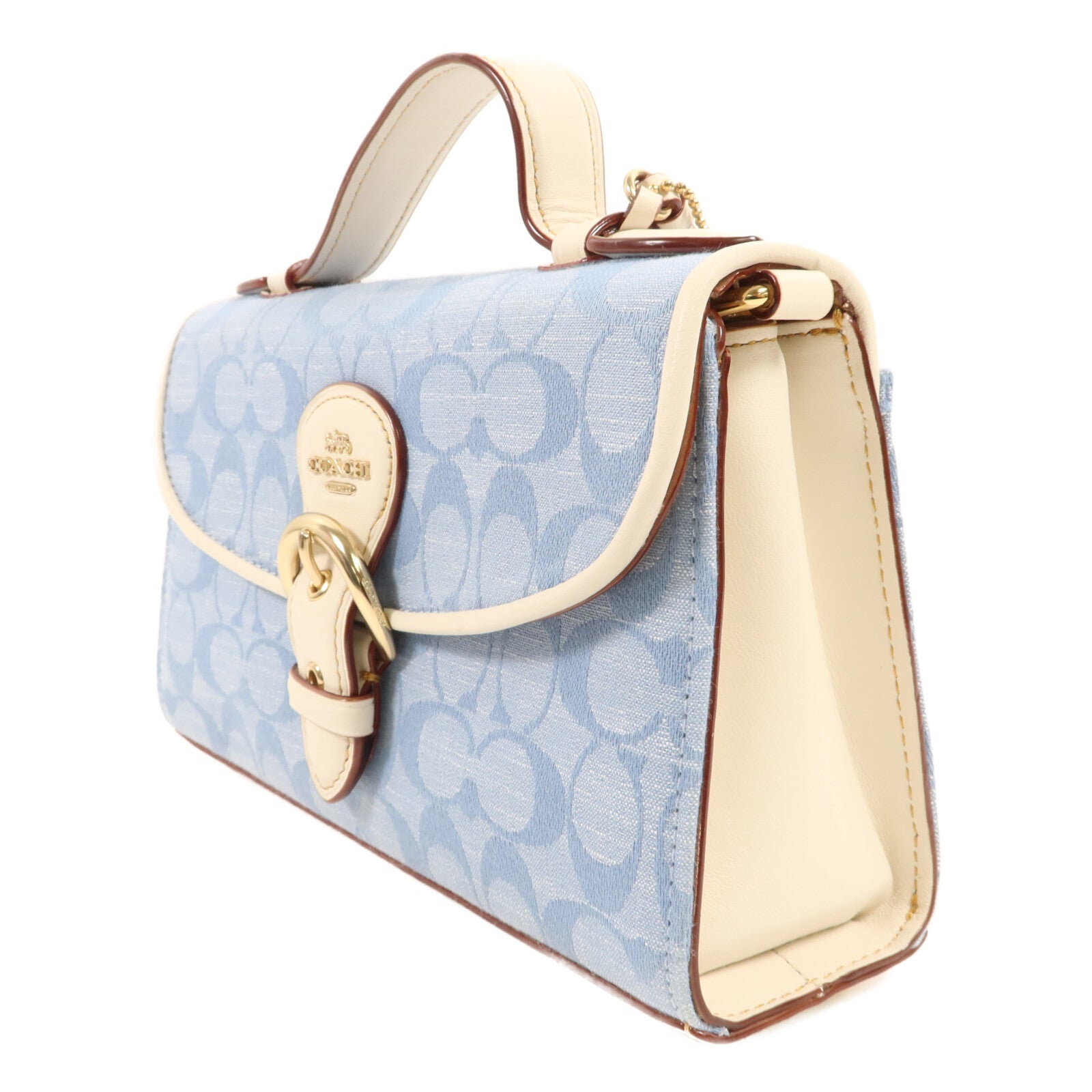 COACH 牛仔布Kleo Top Handle Bag手挽肩背兩用袋