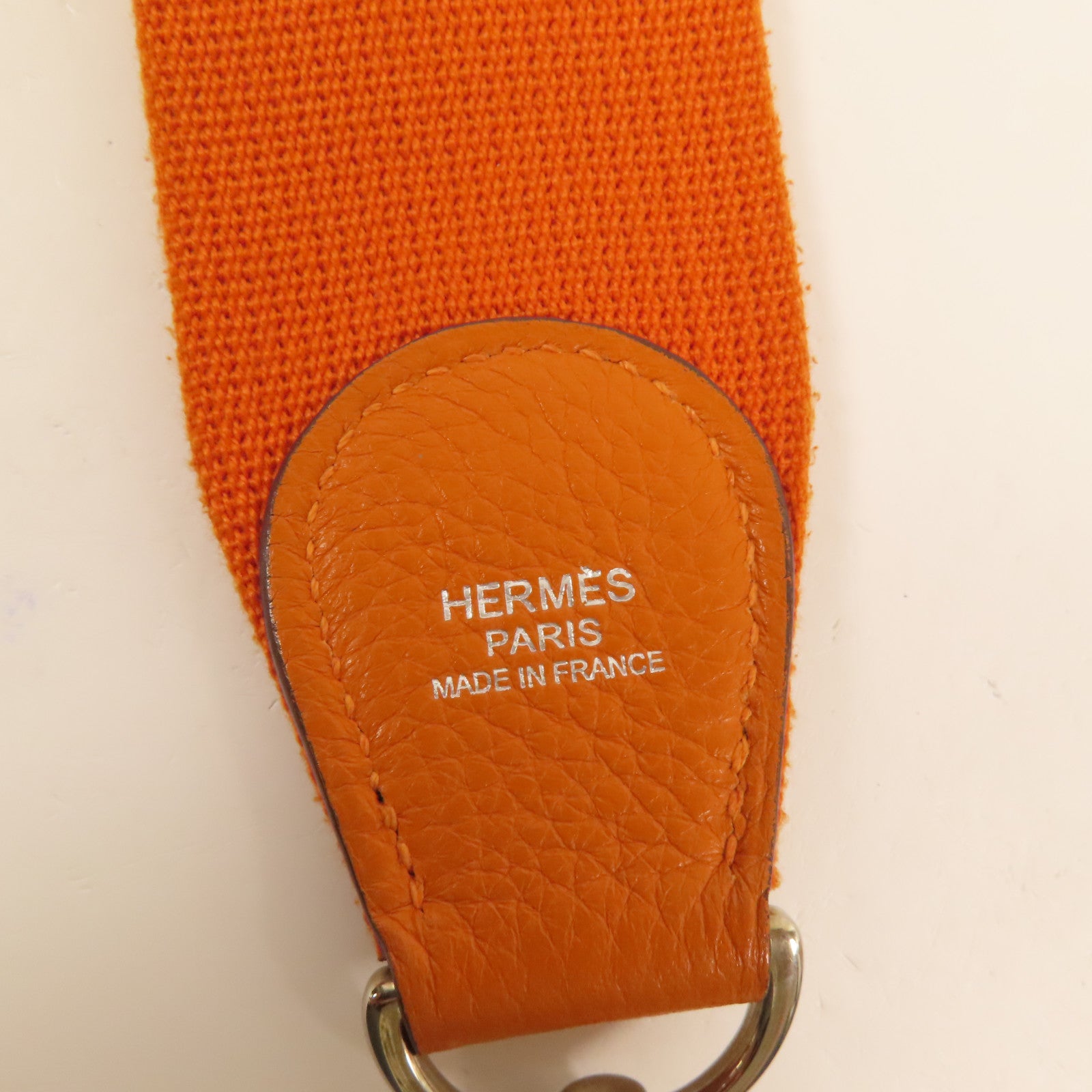 HERMES Clemence皮革Evelyne PM 銀扣肩背袋Orange