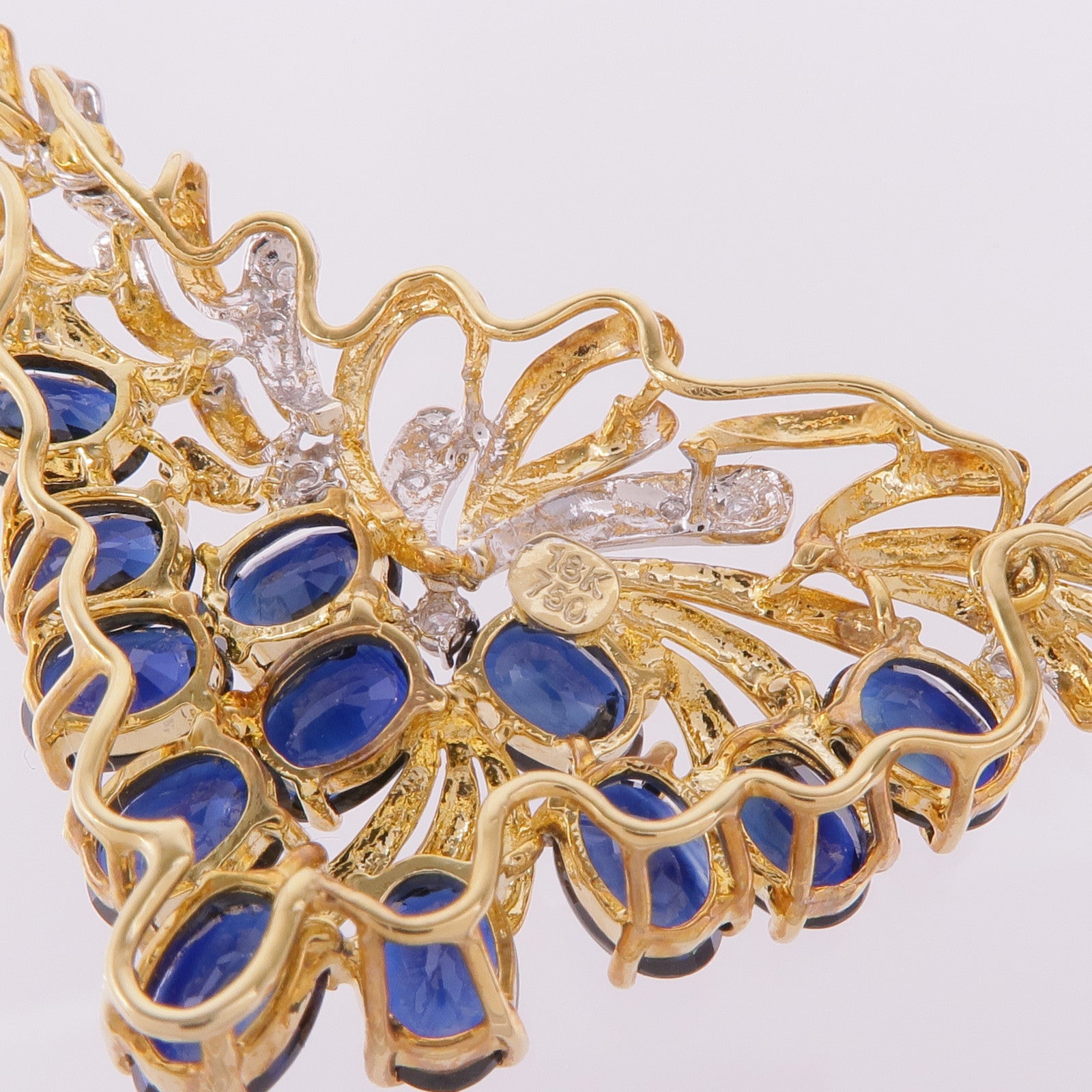 JEWELRY 【激減優惠】18K黃金/白金Sapphire Diamond Necklace藍寶石/鑽石項鍊