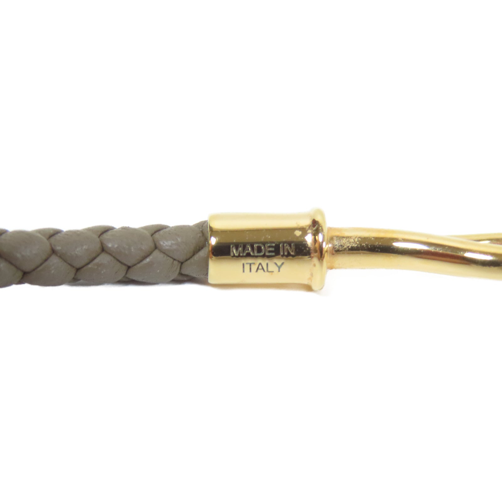 HERMES 金屬/皮革Jumbo H Bracelet金扣手鏈Etoupe/大象灰色
