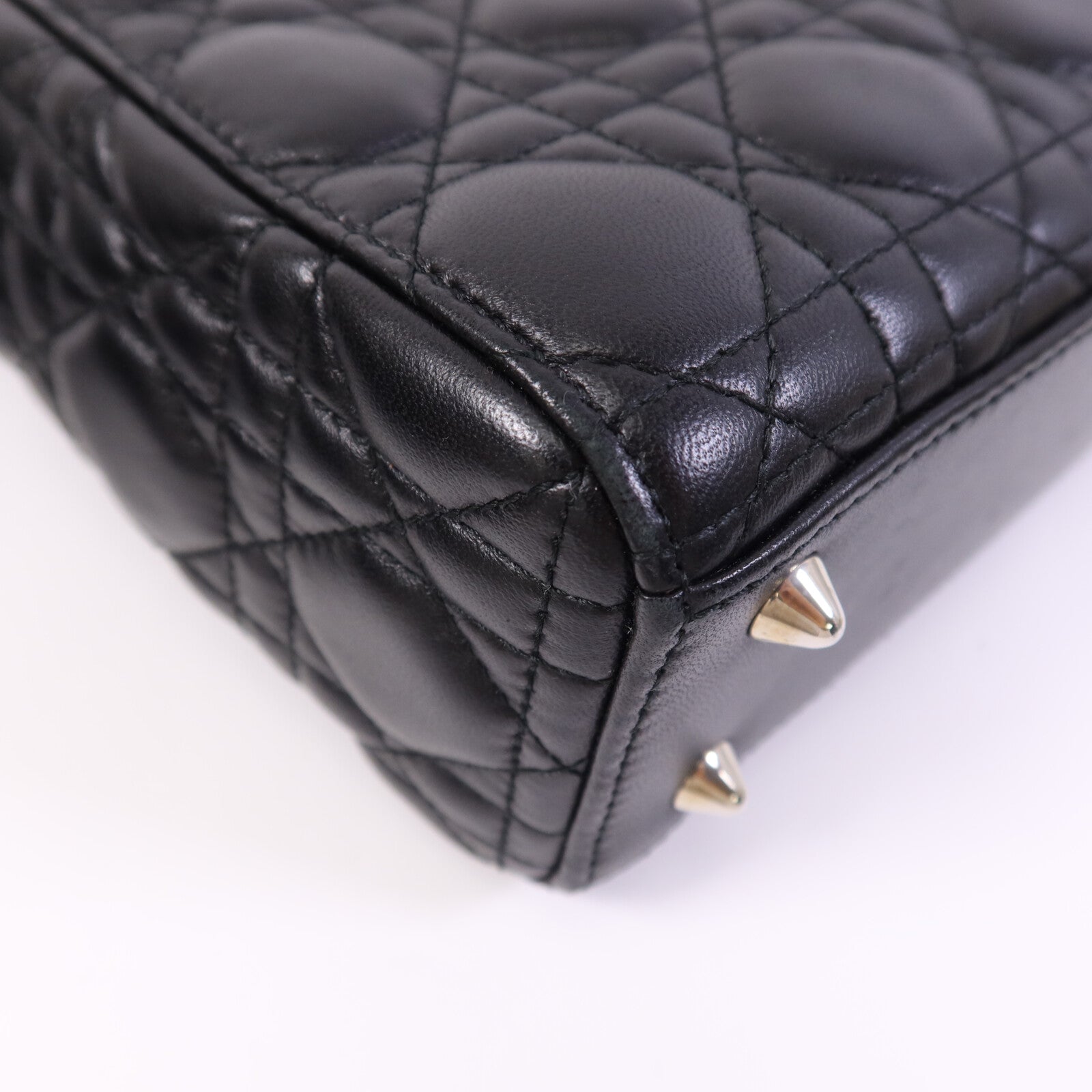 Dior 羊皮皮革Lady Dior銀扣手挽肩背兩用袋