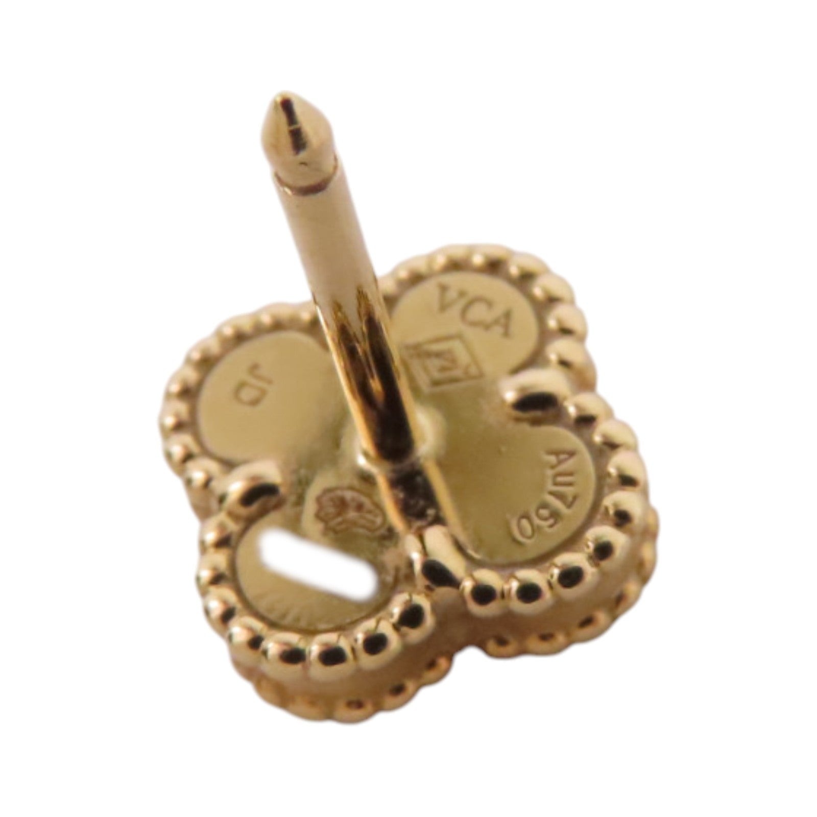 Van Cleef & Arpels 18K玫瑰金Sweet Vintage Alhambra Onyx Earrings金扣縞瑪瑙耳環