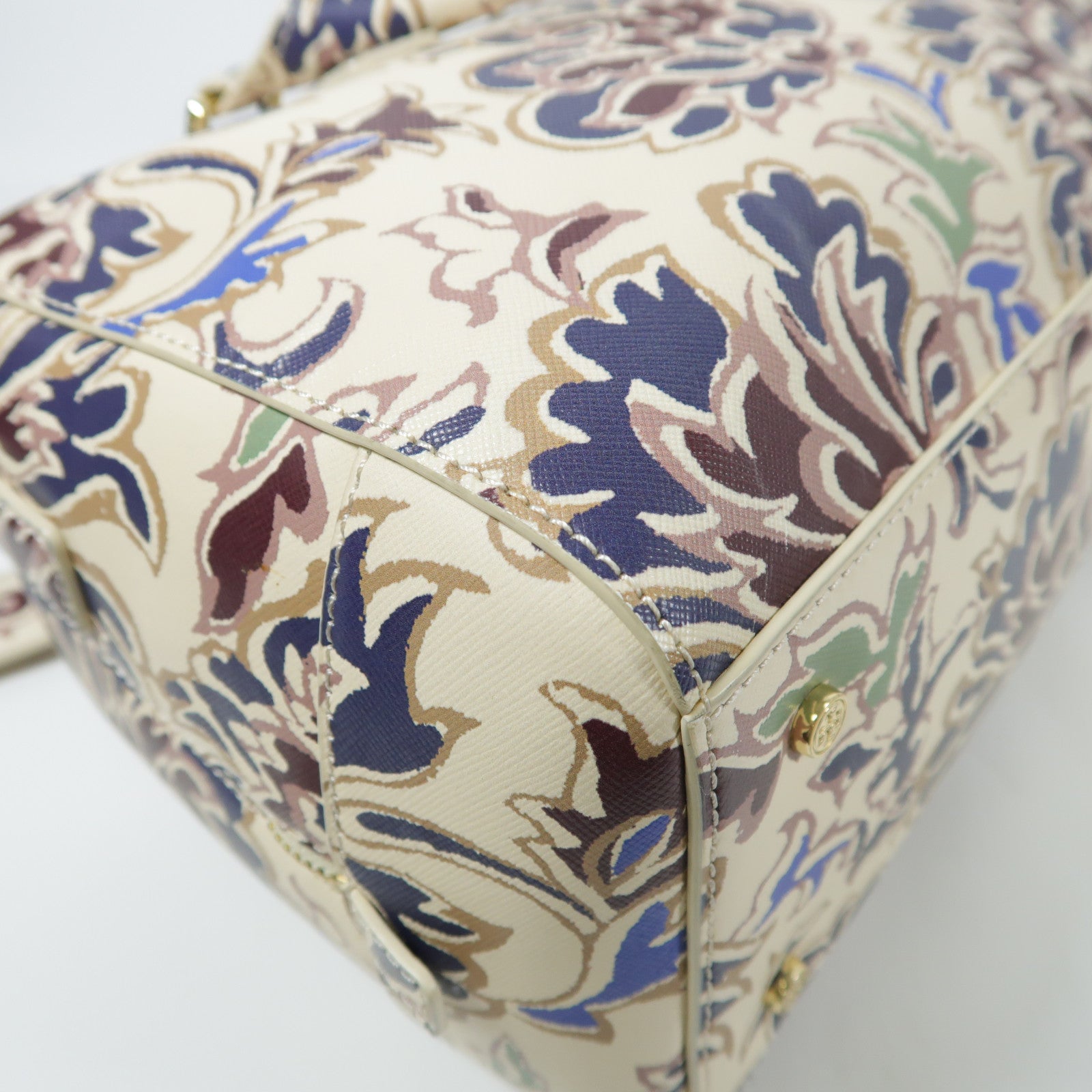 Tory Burch 塗層帆布Shoulder Bag金扣手挽肩背兩用袋