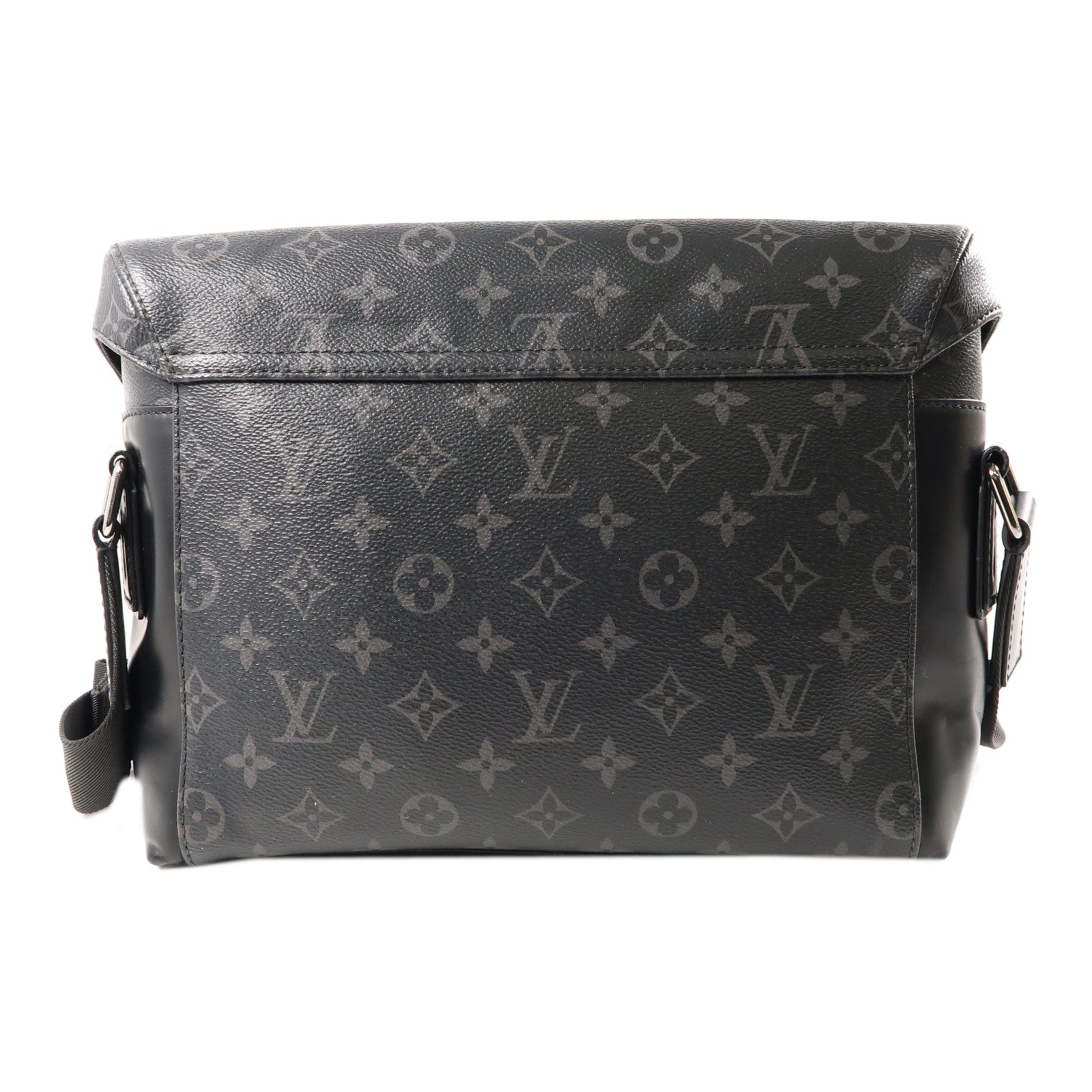 LOUIS VUITTON Monogram Eclipse Messenger PM Voyager銀扣肩背袋黑色