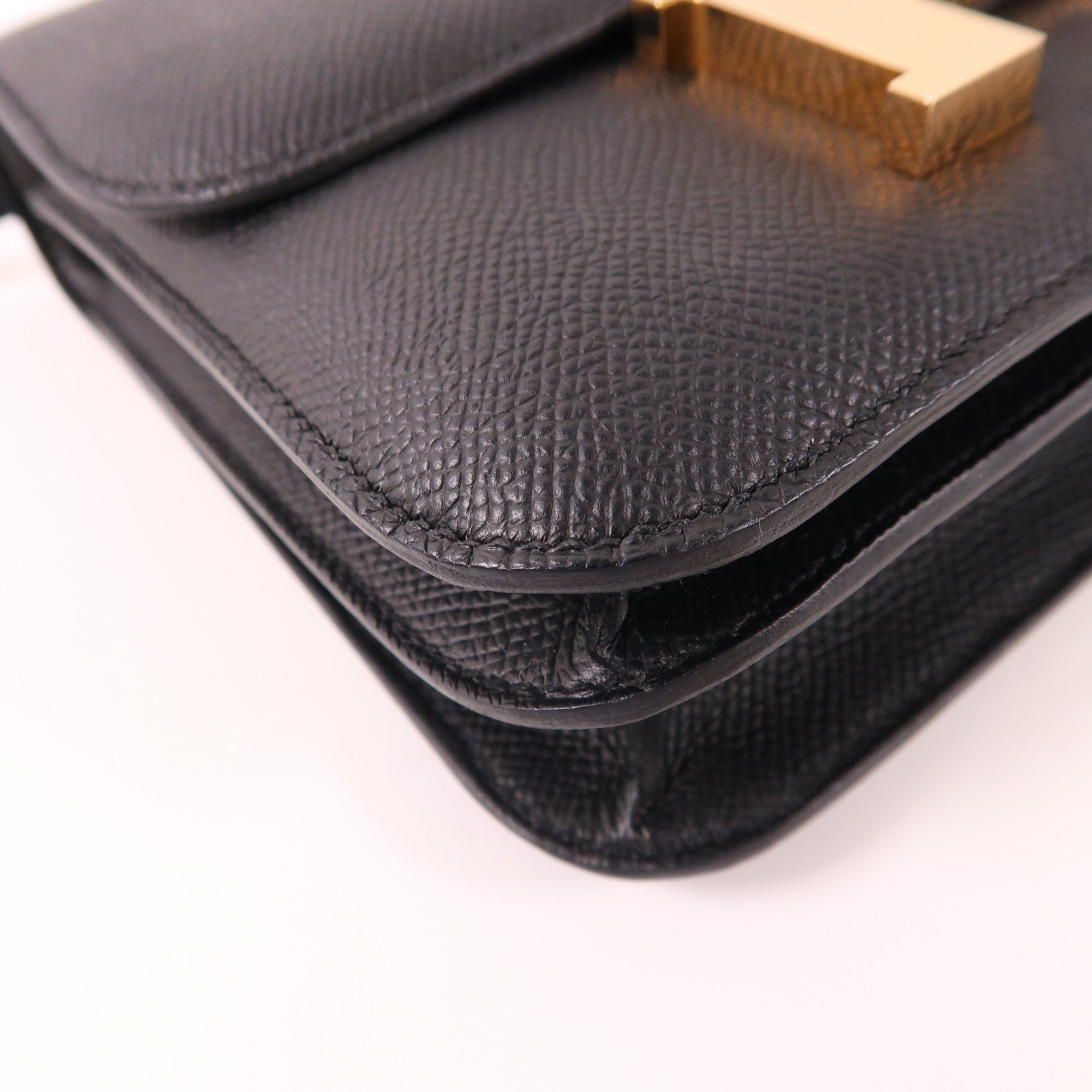 HERMES Epsom皮革Constance Mini金扣肩背袋89 Noir