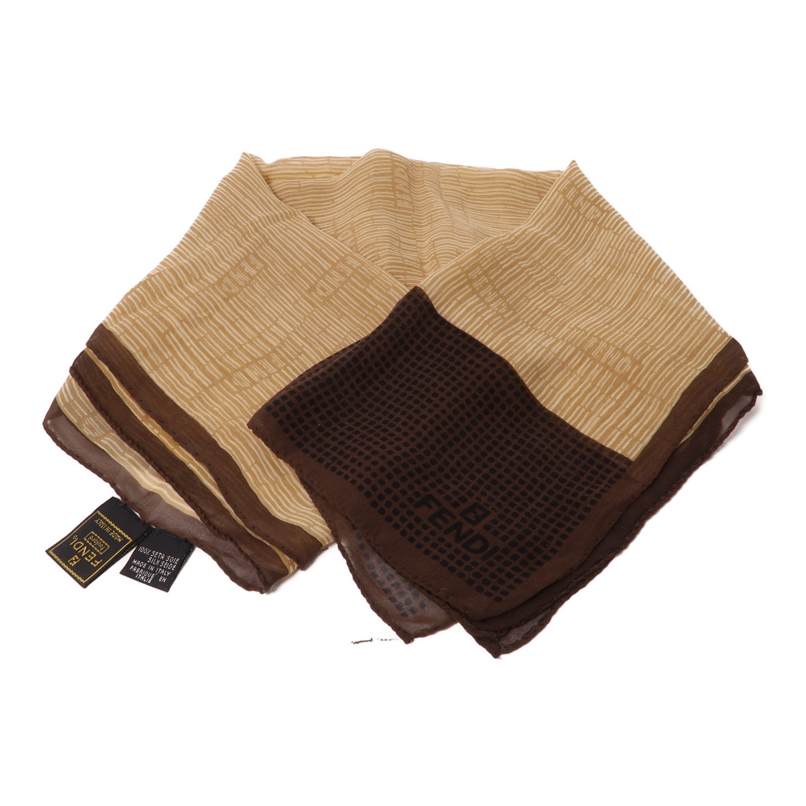 FENDI 絲質Scarf絲巾啡色