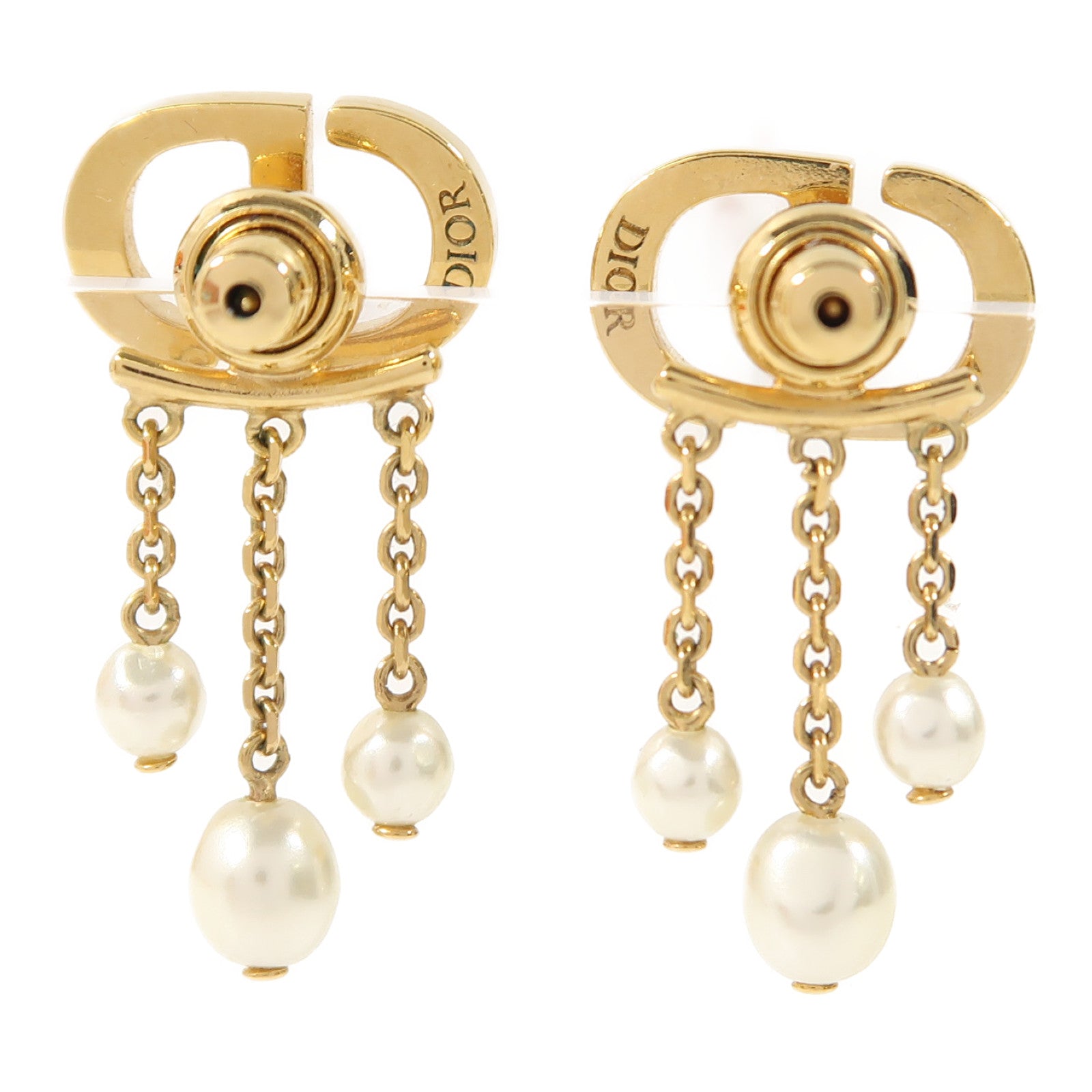 Dior 金屬Earrings耳環金色/白色