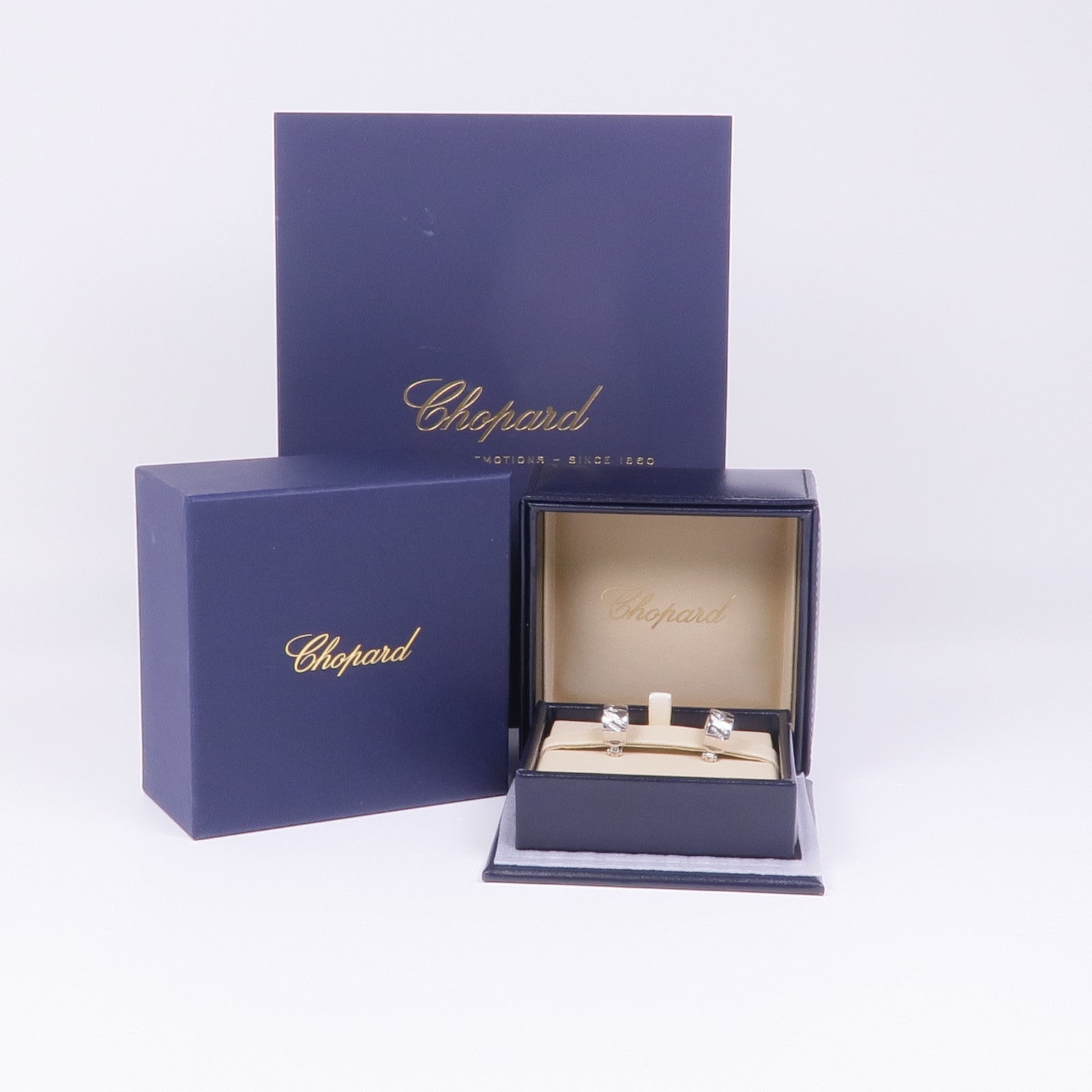 Chopard 18K白金Chopardissimo Earrings鑽石耳環