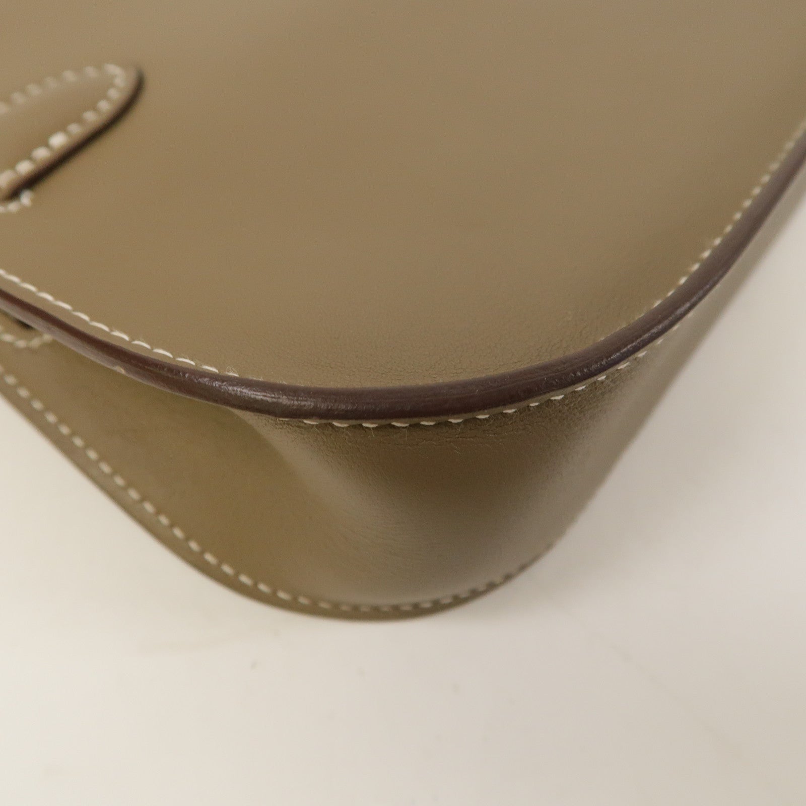 HERMES Swift皮革Mini Jypsiere銀扣肩背袋大象灰色