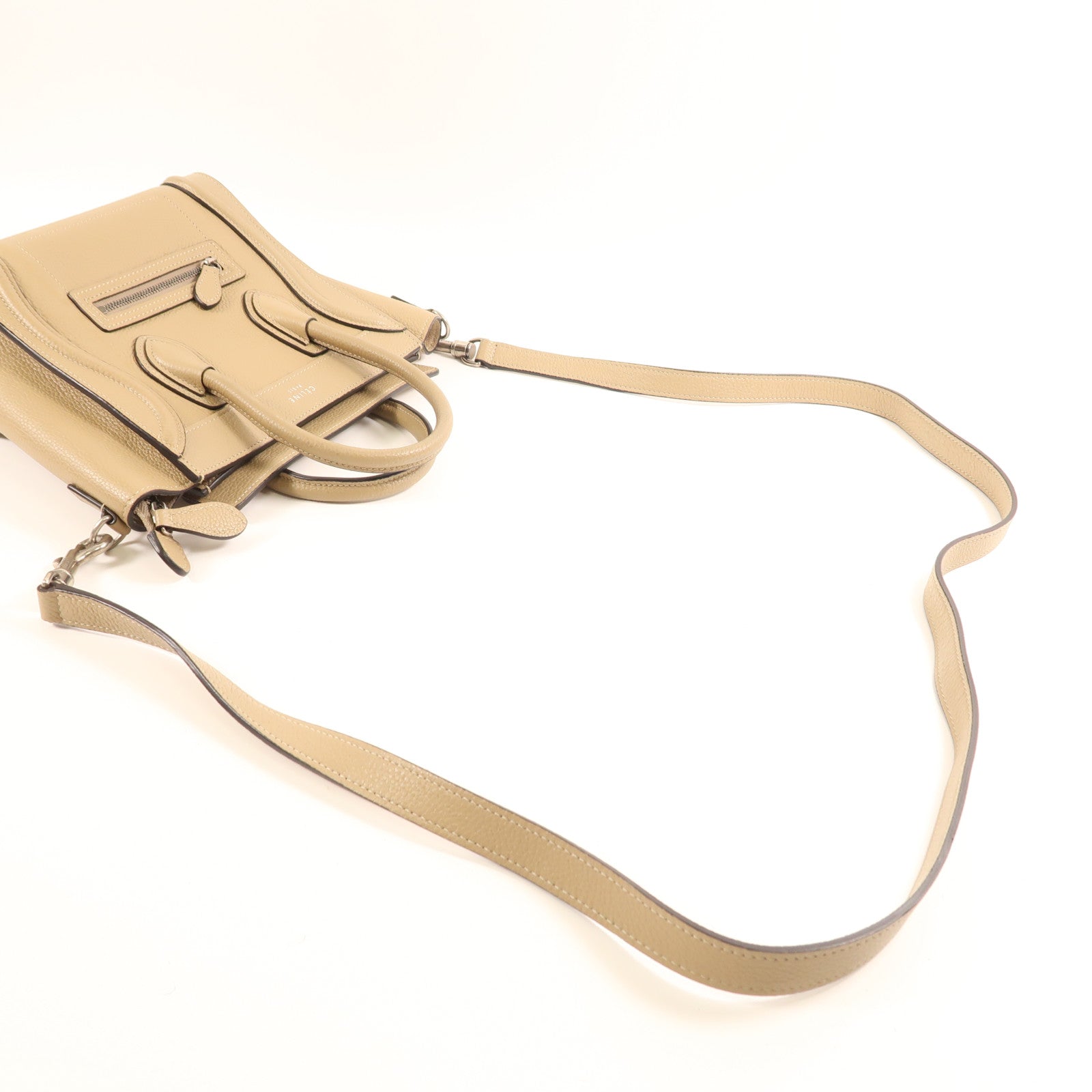 CELINE 【激減優惠】牛皮皮革Nano Luggage金扣手挽肩背兩用袋