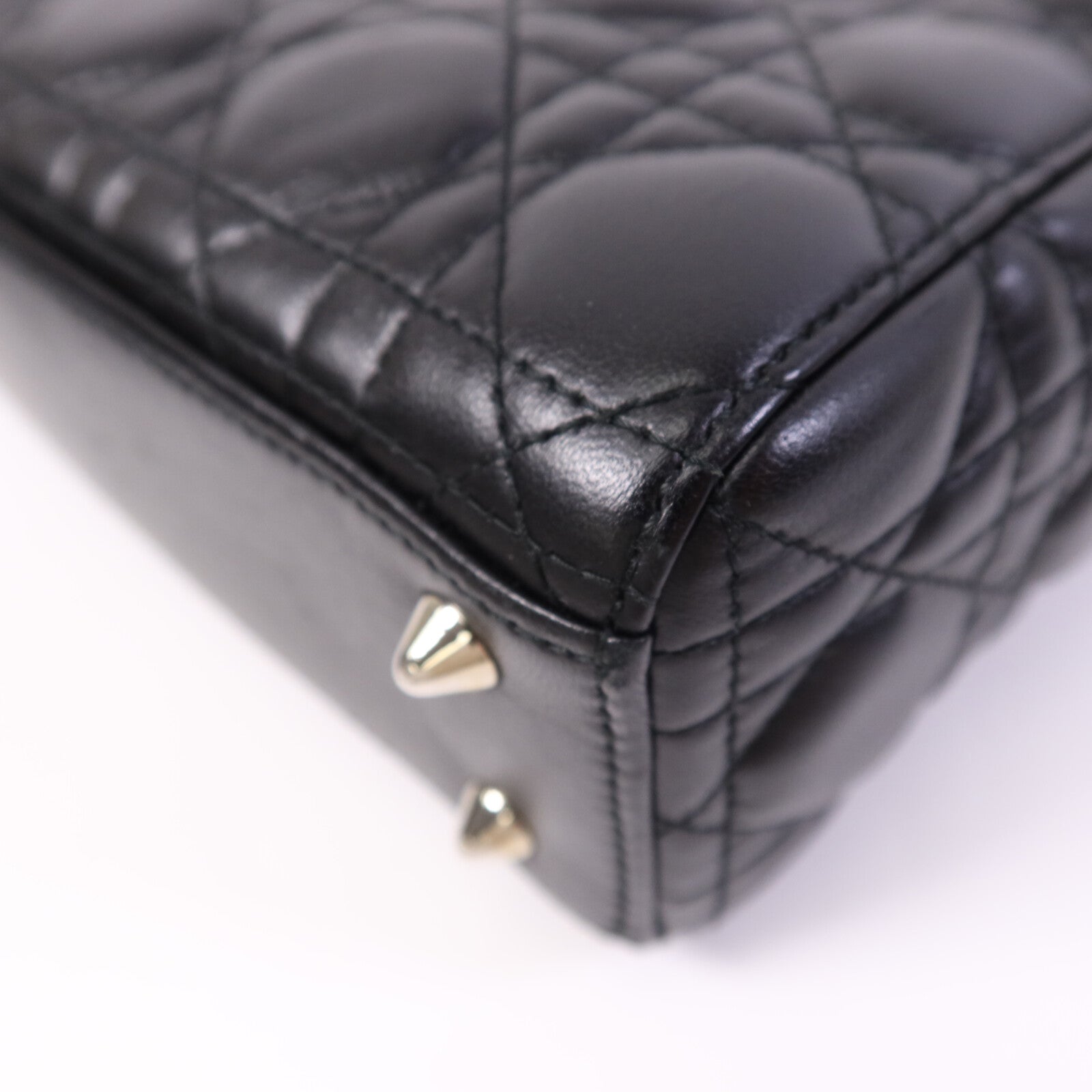 Dior 羊皮皮革Lady Dior銀扣手挽肩背兩用袋