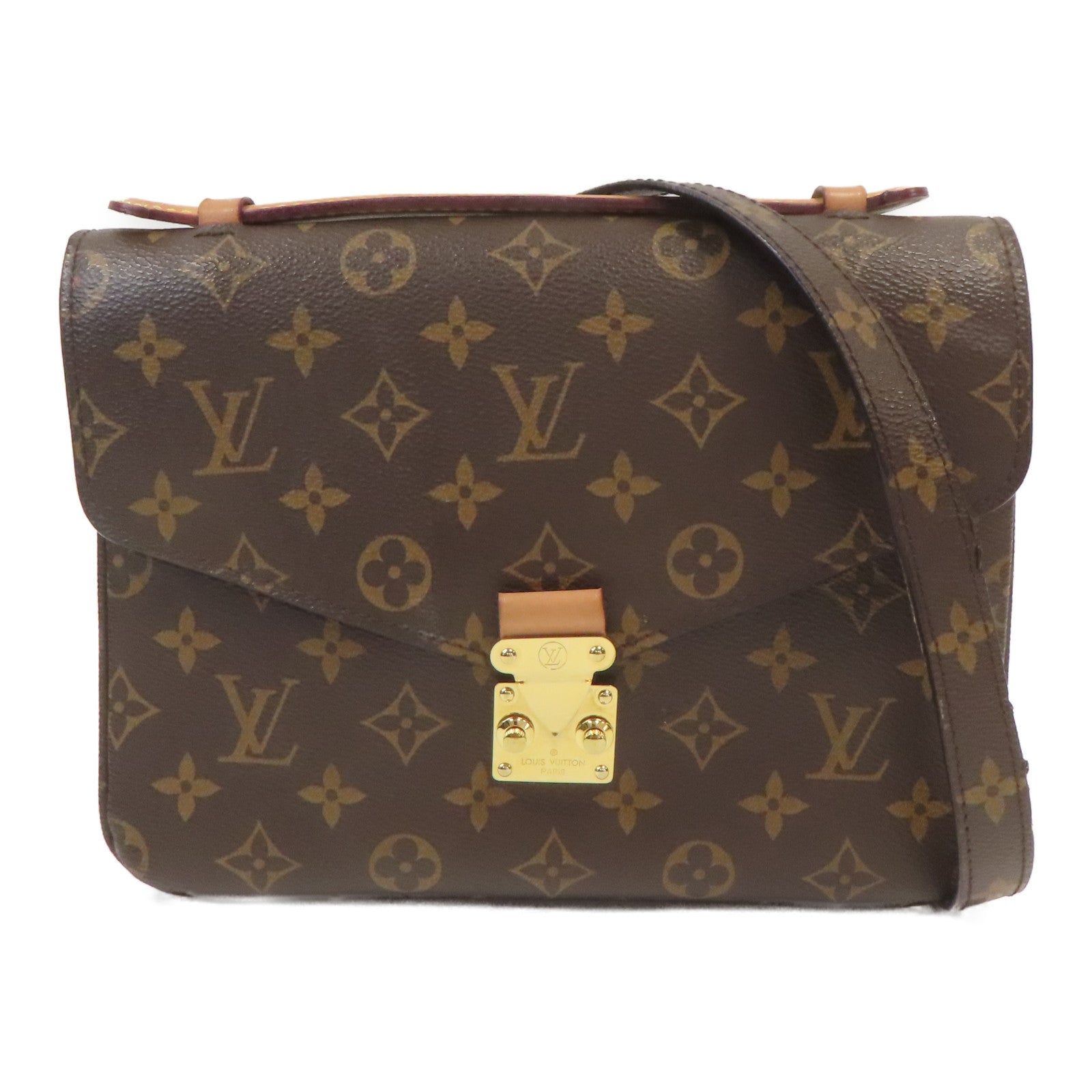 LOUIS VUITTON Monogram Pochette Metis金扣手挽肩背兩用袋啡色