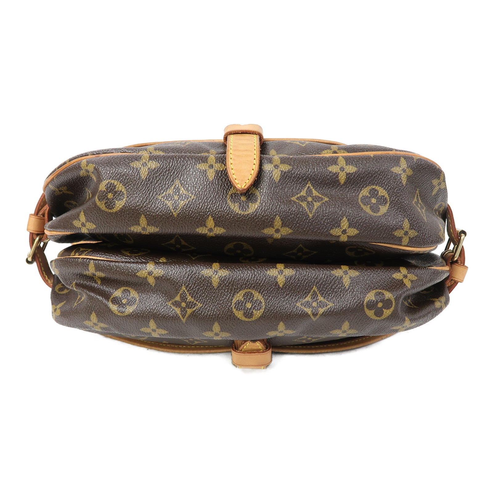 LOUIS VUITTON Monogram Saumur 30金扣肩背袋啡色