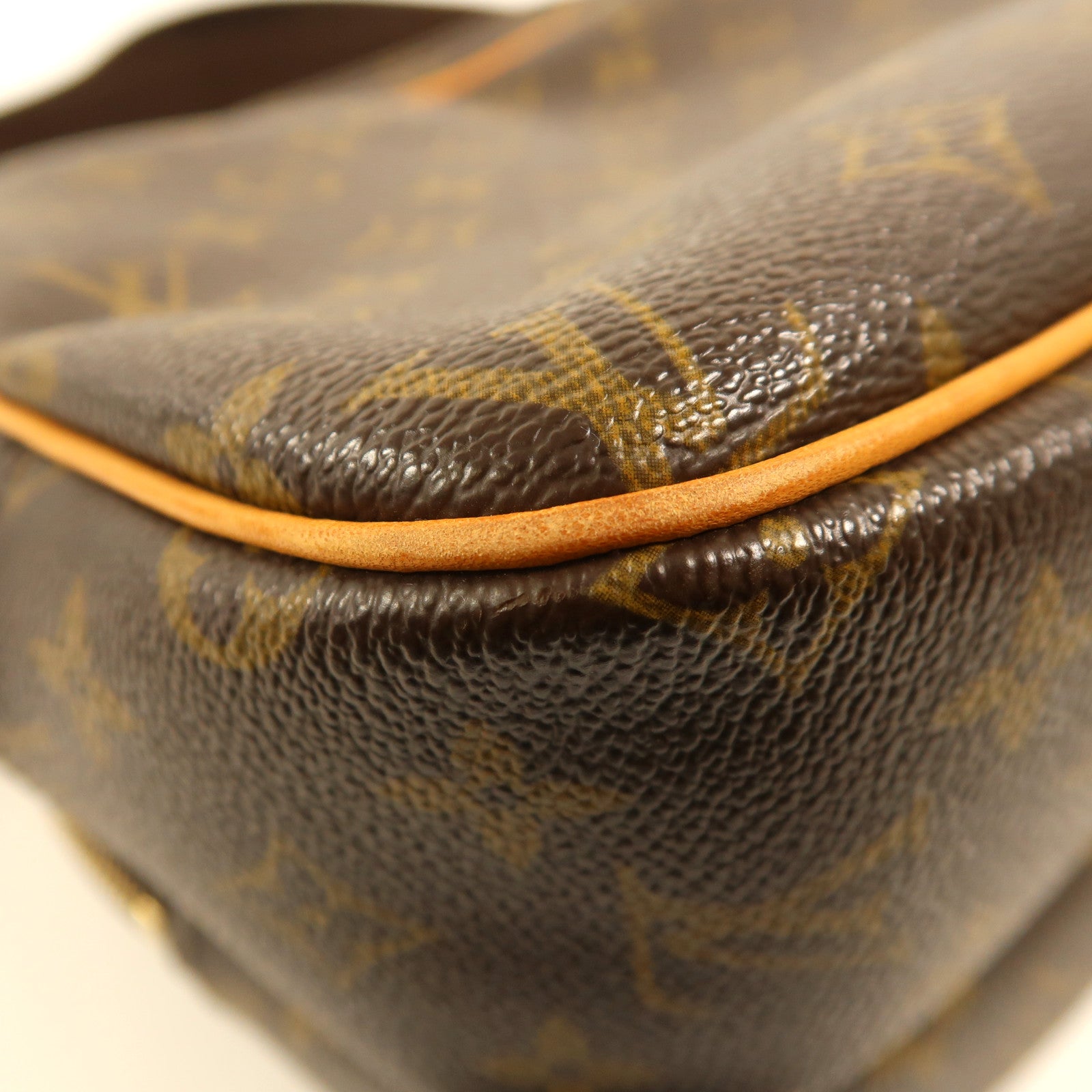 LOUIS VUITTON Monogram Reporter PM金扣肩背袋棕色