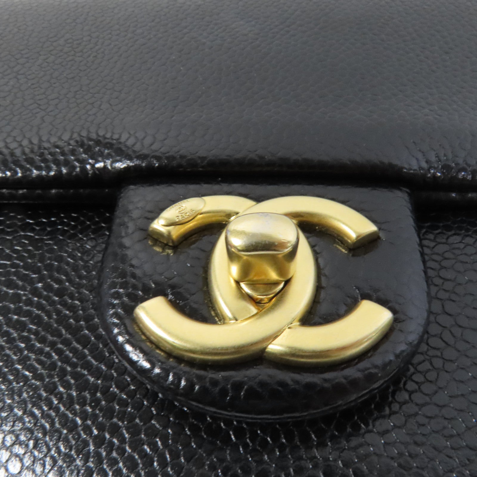 CHANEL 牛皮皮革Chain Shoulder金扣肩背袋