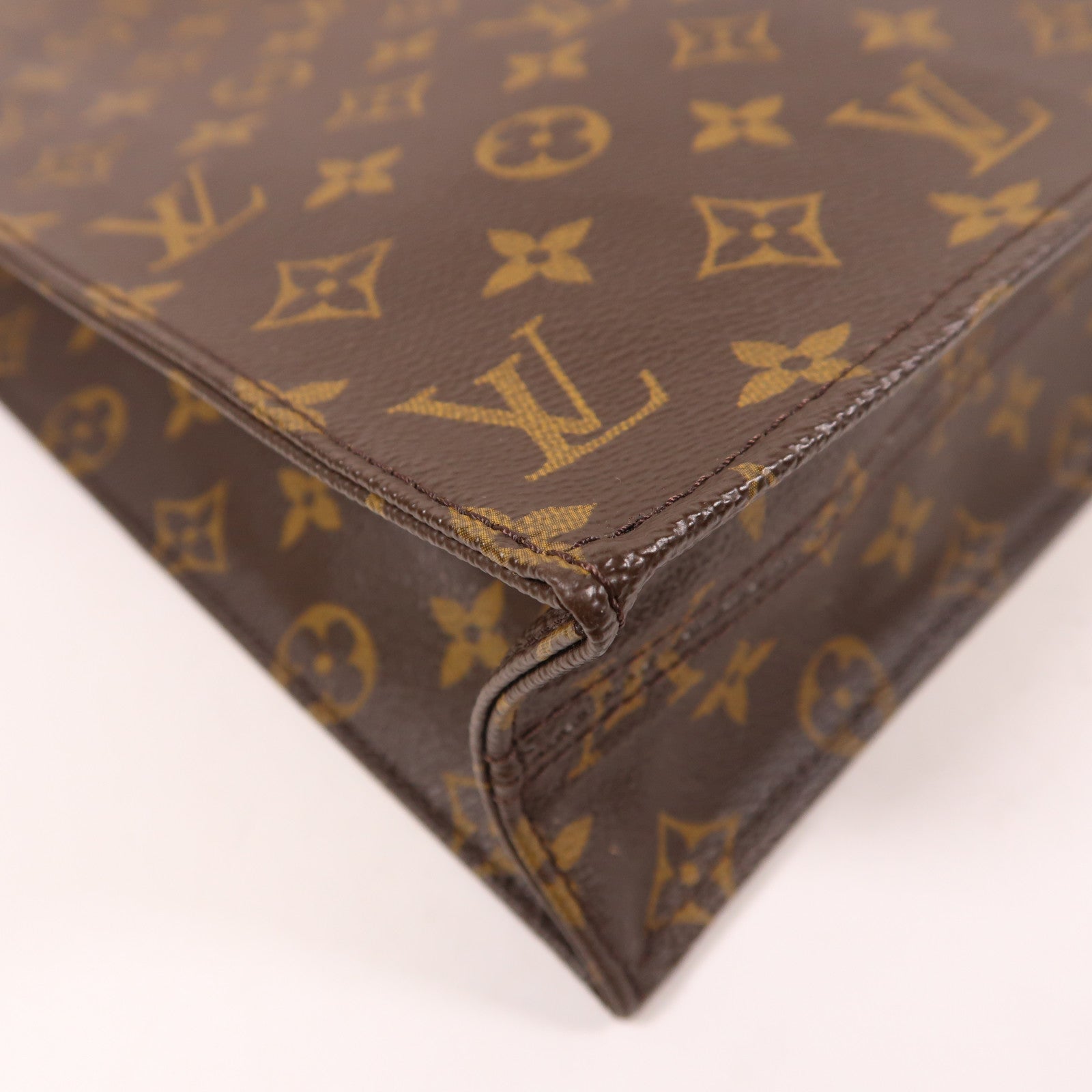 LOUIS VUITTON Monogram Sac Plat金扣手挽袋
