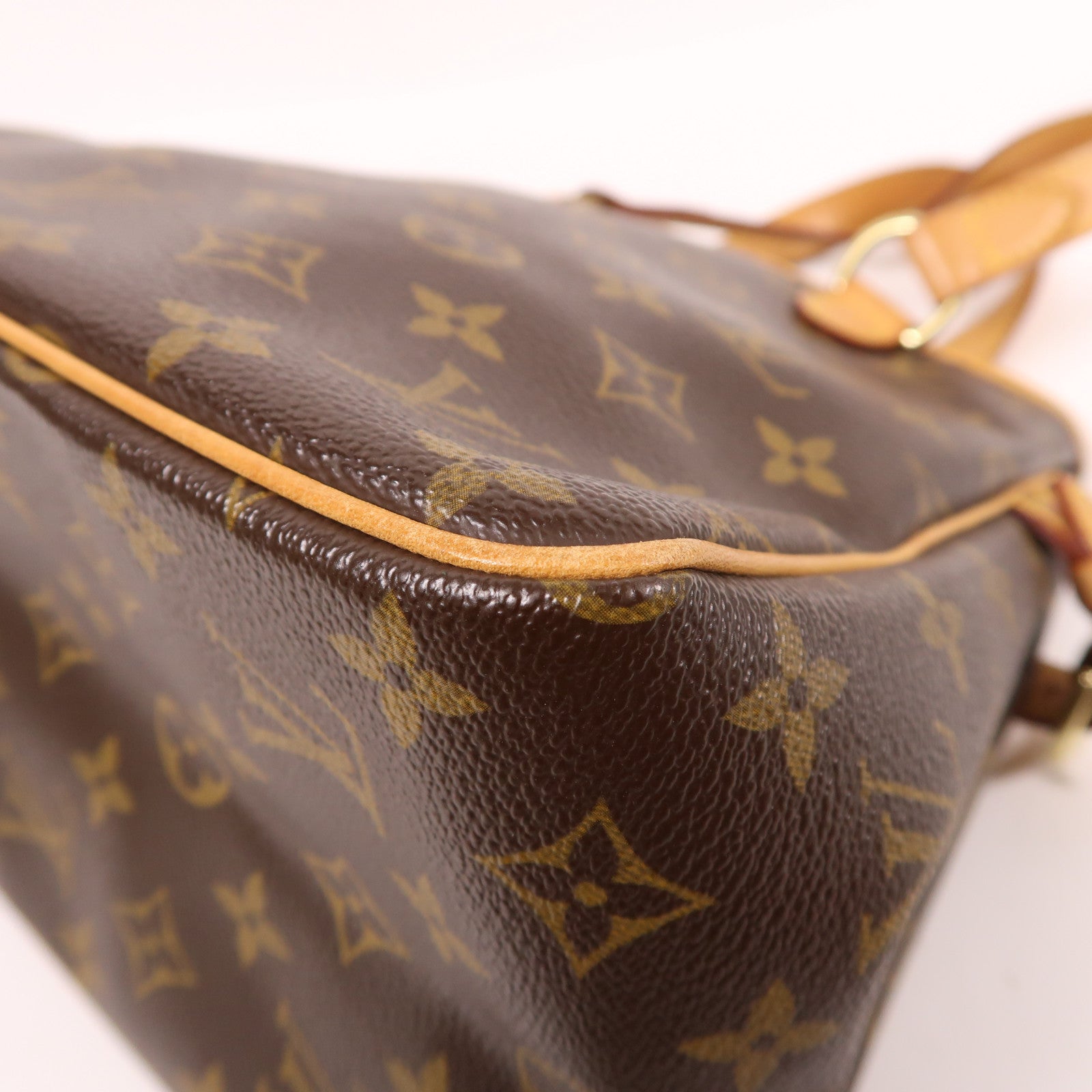 LOUIS VUITTON Monogram Batignolles金扣手挽袋棕色