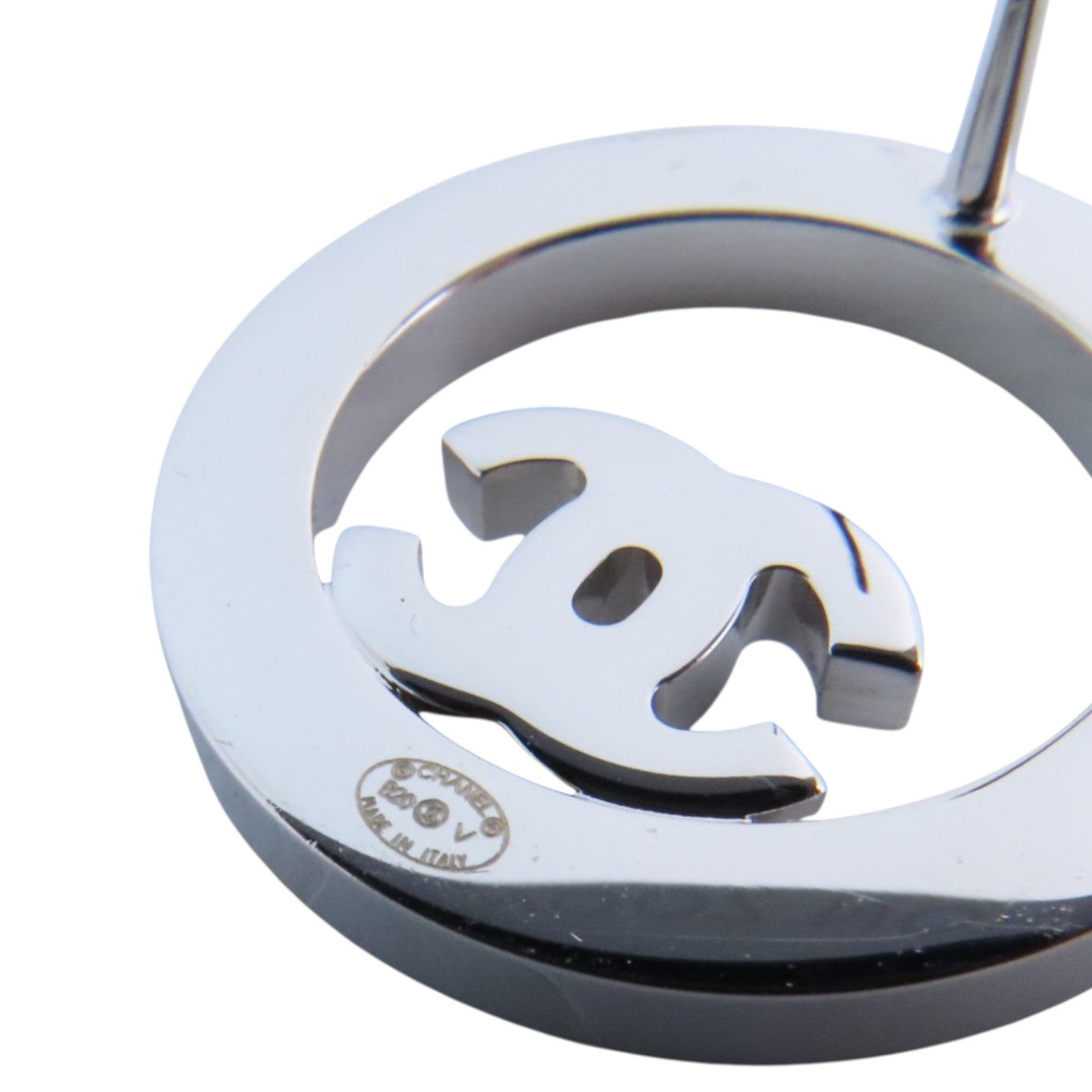 CHANEL 金屬/水鑽Earrings銀扣耳環